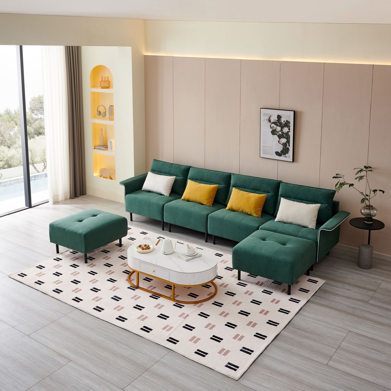 JASMODER W1036S00026 Modern Green Sofa