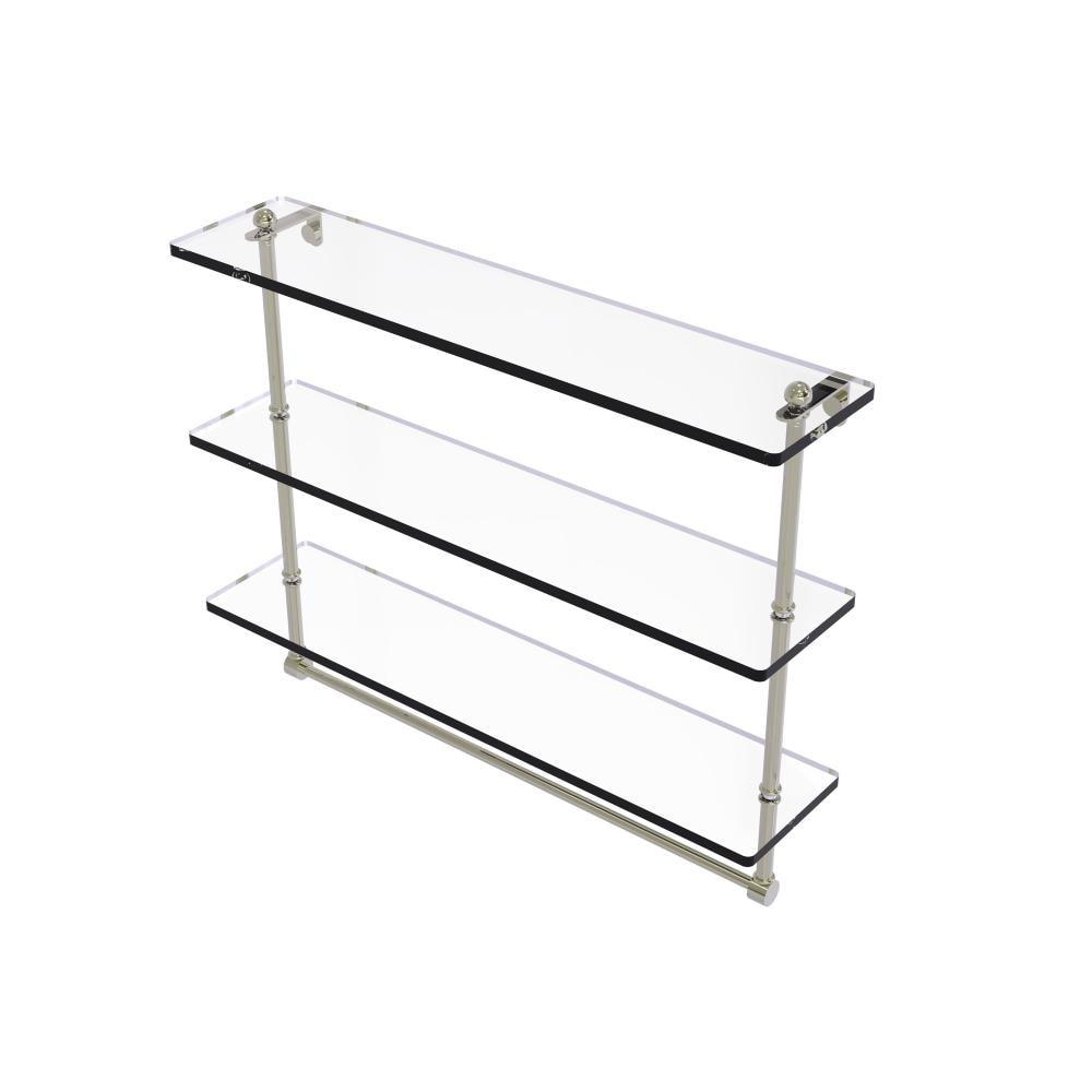 Allied Brass RC-5/22TB-PNI Polished Nickel 3 -Tier Wall mount Bathroom Shelf ( 22-in x 18-in x 5-in )