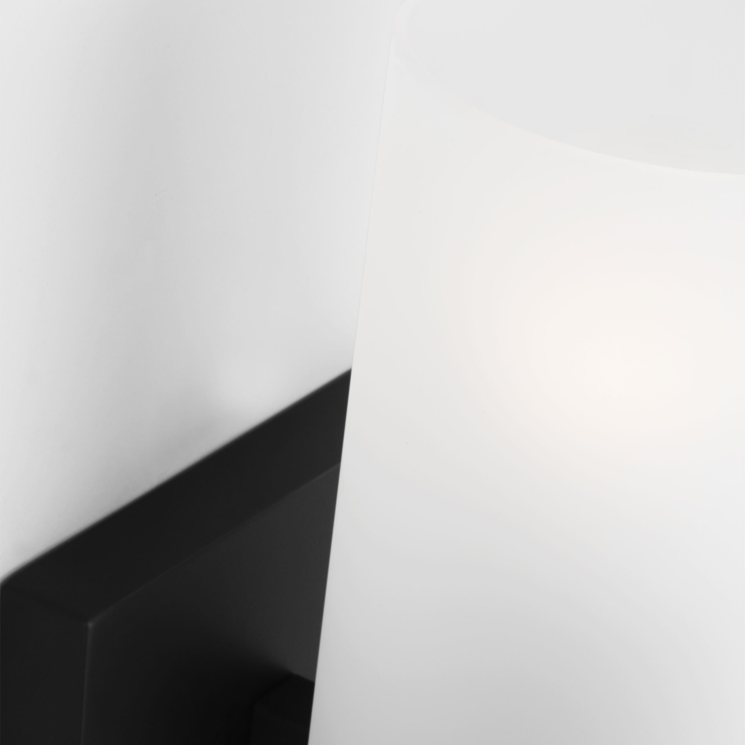 Midnight Black Etched Glass Cylinder Wall Sconce