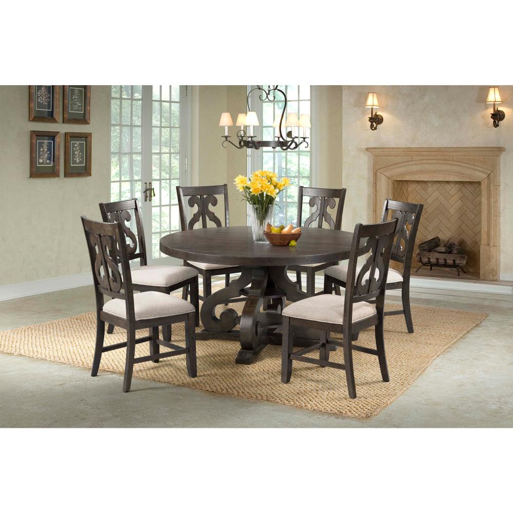 round dining table set with 6 chairs