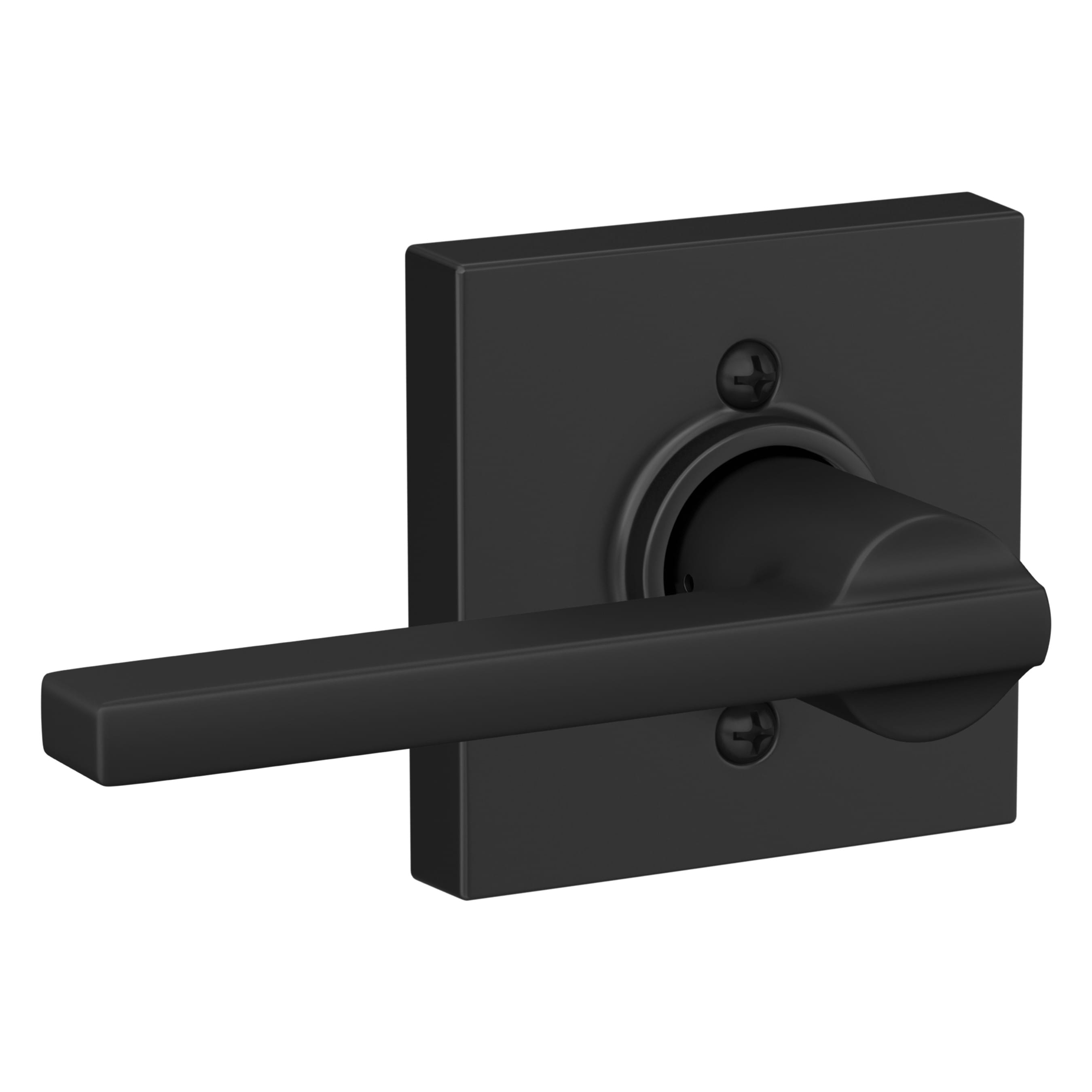Schlage F170 LAT 622 COL Collins-Latitude Matte Black Interior Hall/Closet Dummy Door Handle