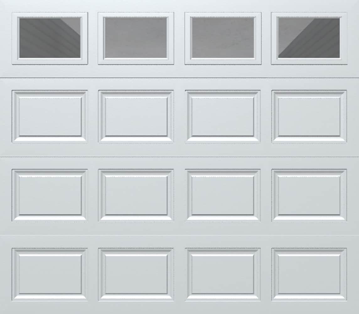 Wayne Dalton WD8000CWC87 Classic Steel Model 8000 8-ft x 7-ft White Single Garage Door with Windows
