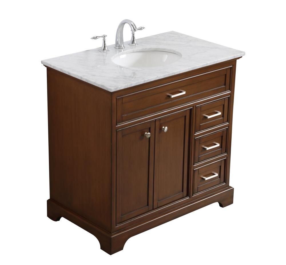 Elegant Decor First Impressions 36-in Brown Undermount Single Sink ...