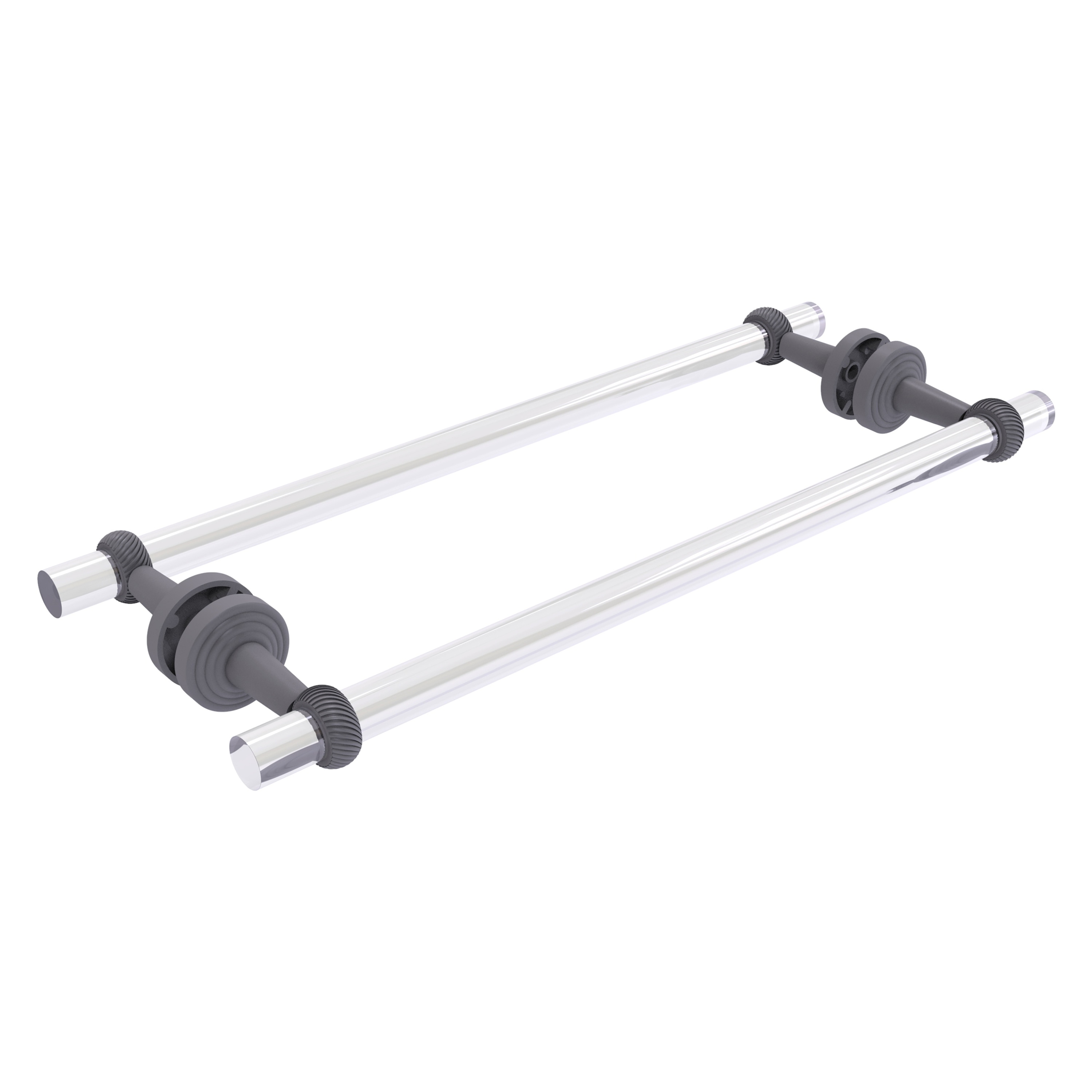Allied Brass PB-41T-BB-18-GYM Pacific Beach 18-in double Matte Gray Wall mount Double Towel Bar