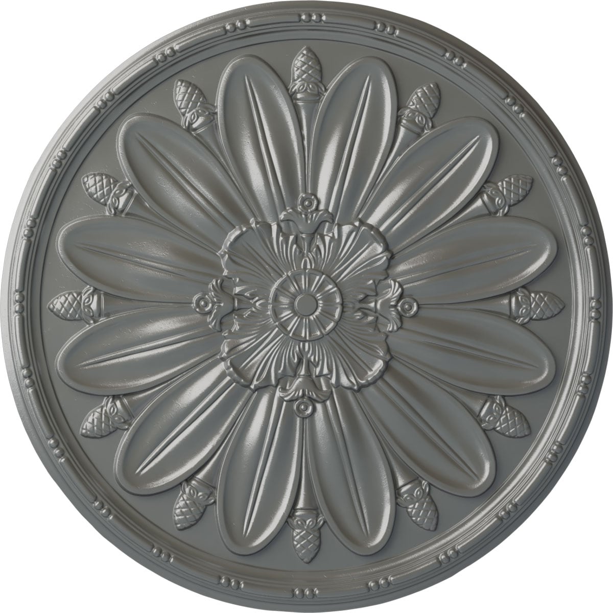 Ekena Millwork CM40DLSLS Delfina 40-in W x 40-in L Painted Silver Polyurethane Whole Ceiling Medallion