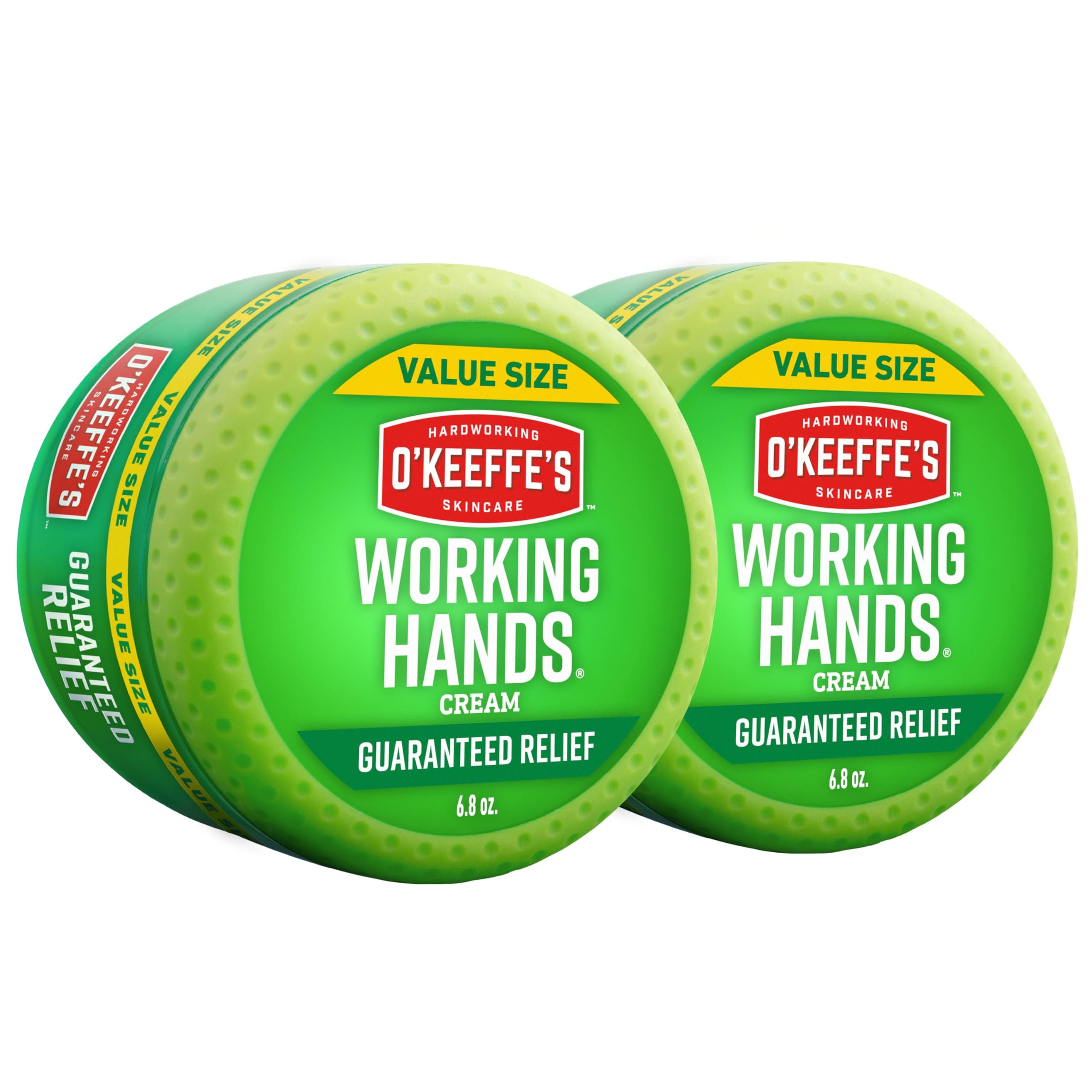 O'Keeffe's  Working Hands Hand Cream for Extreme Dryness - 6.8 oz Value Size Jar (2 Pack) - Repairing Skincare for Cracked Dry Hands