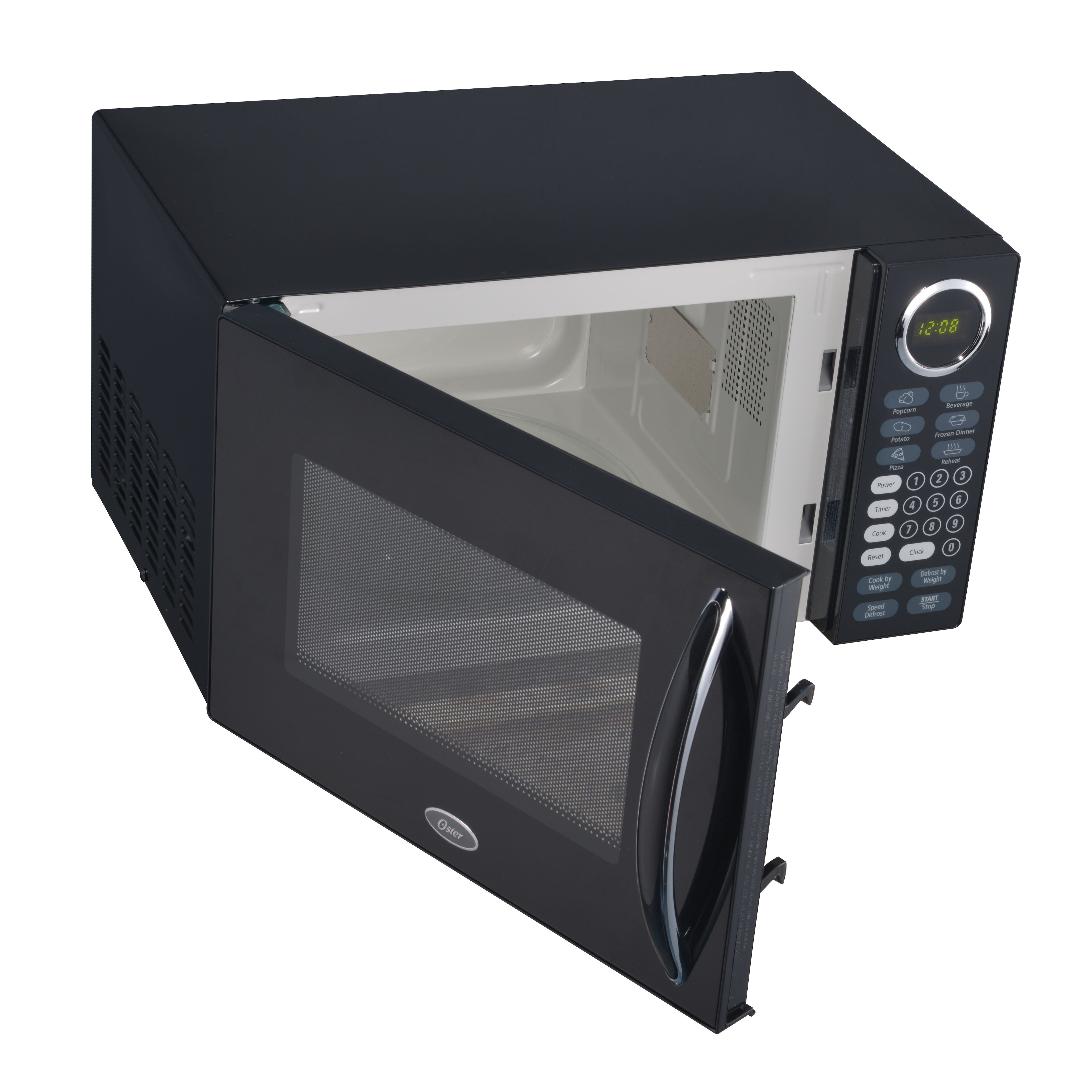 Oster 0.9-cu ft 900-Watt Countertop Microwave (Stainless/Black) at