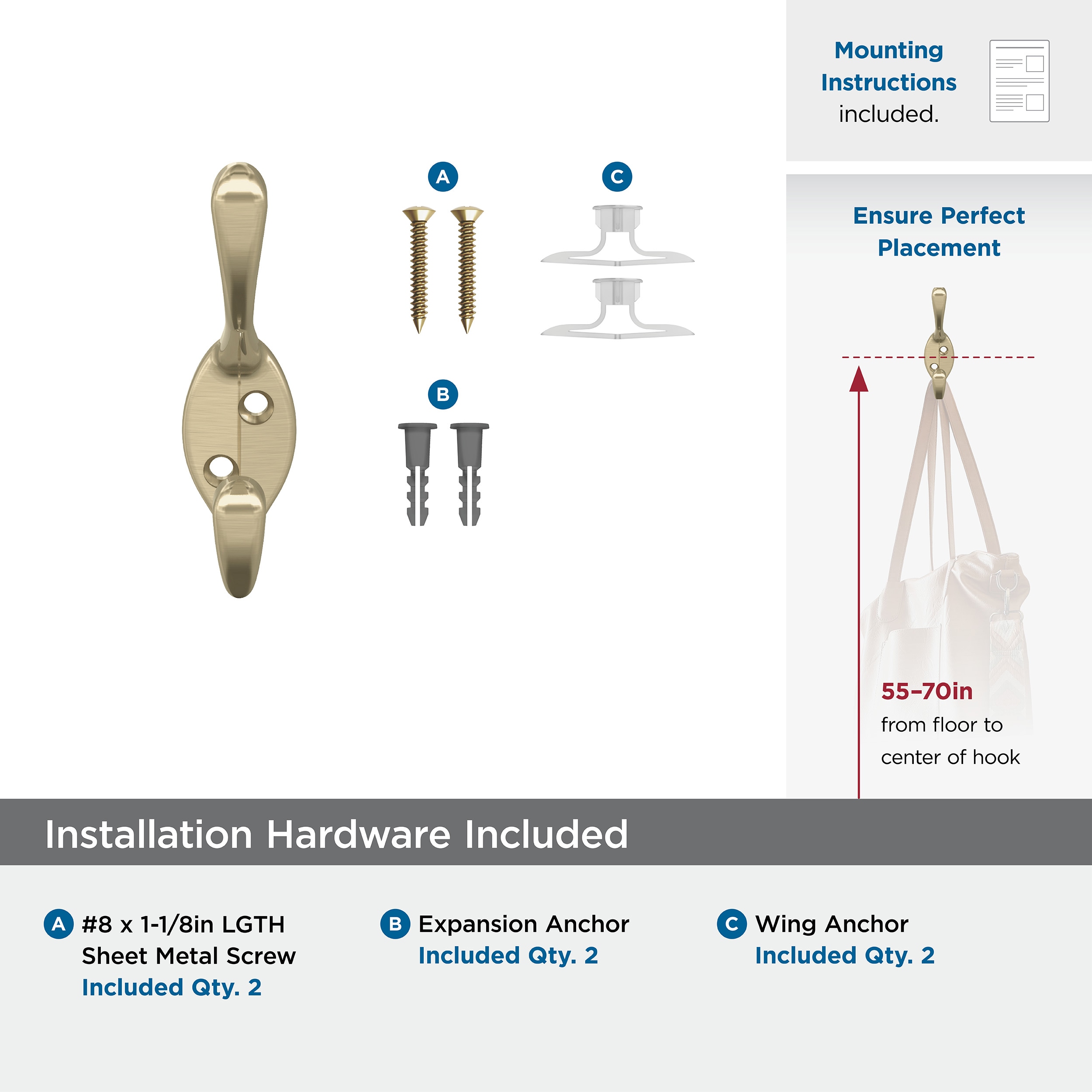 Amerock H55451BBZ Decorative-Wall-Hooks - View #8