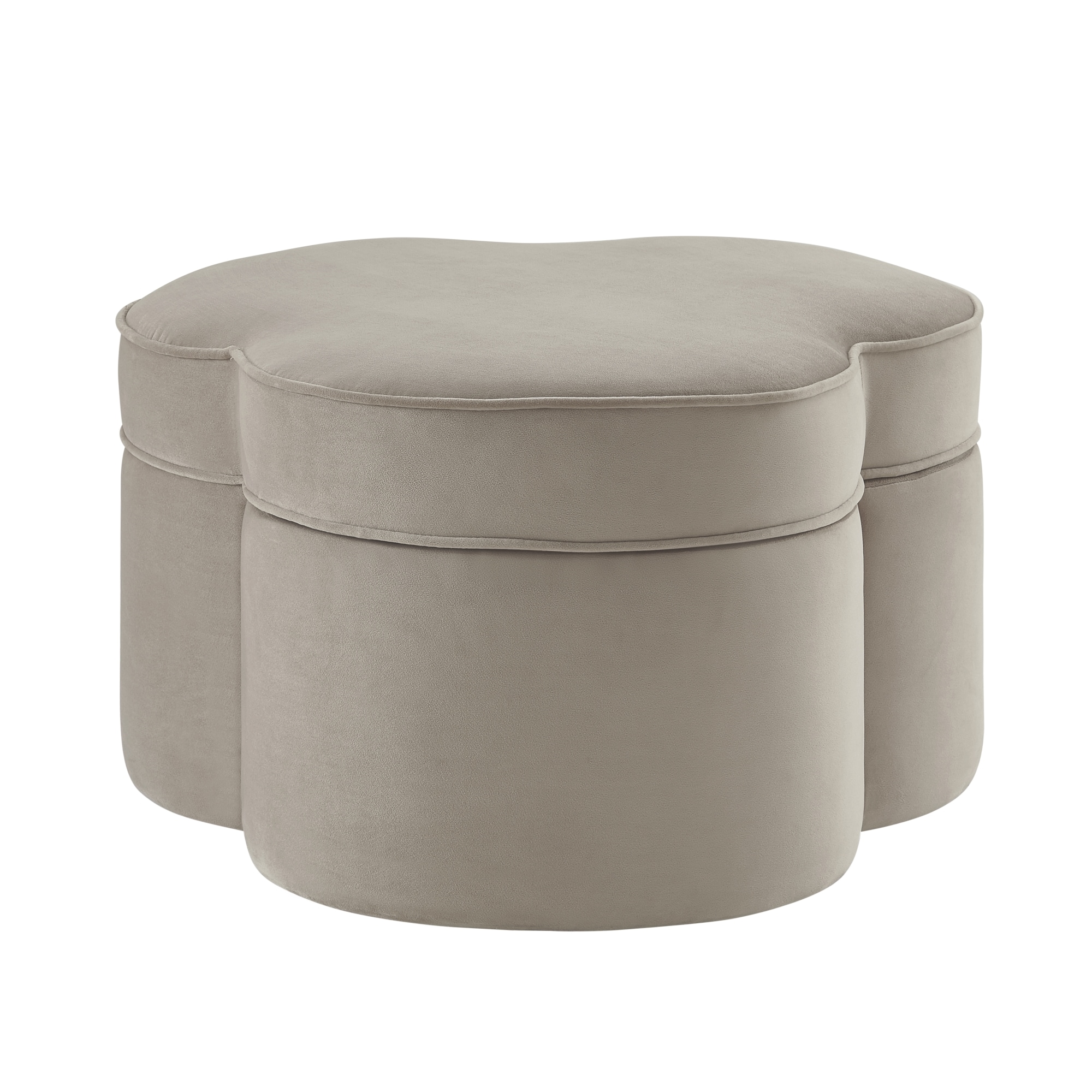 Rustic Manor SSO234-02TP-LS Finleigh Old World/Vintage Taupe Velvet Abstract Storage Ottoman