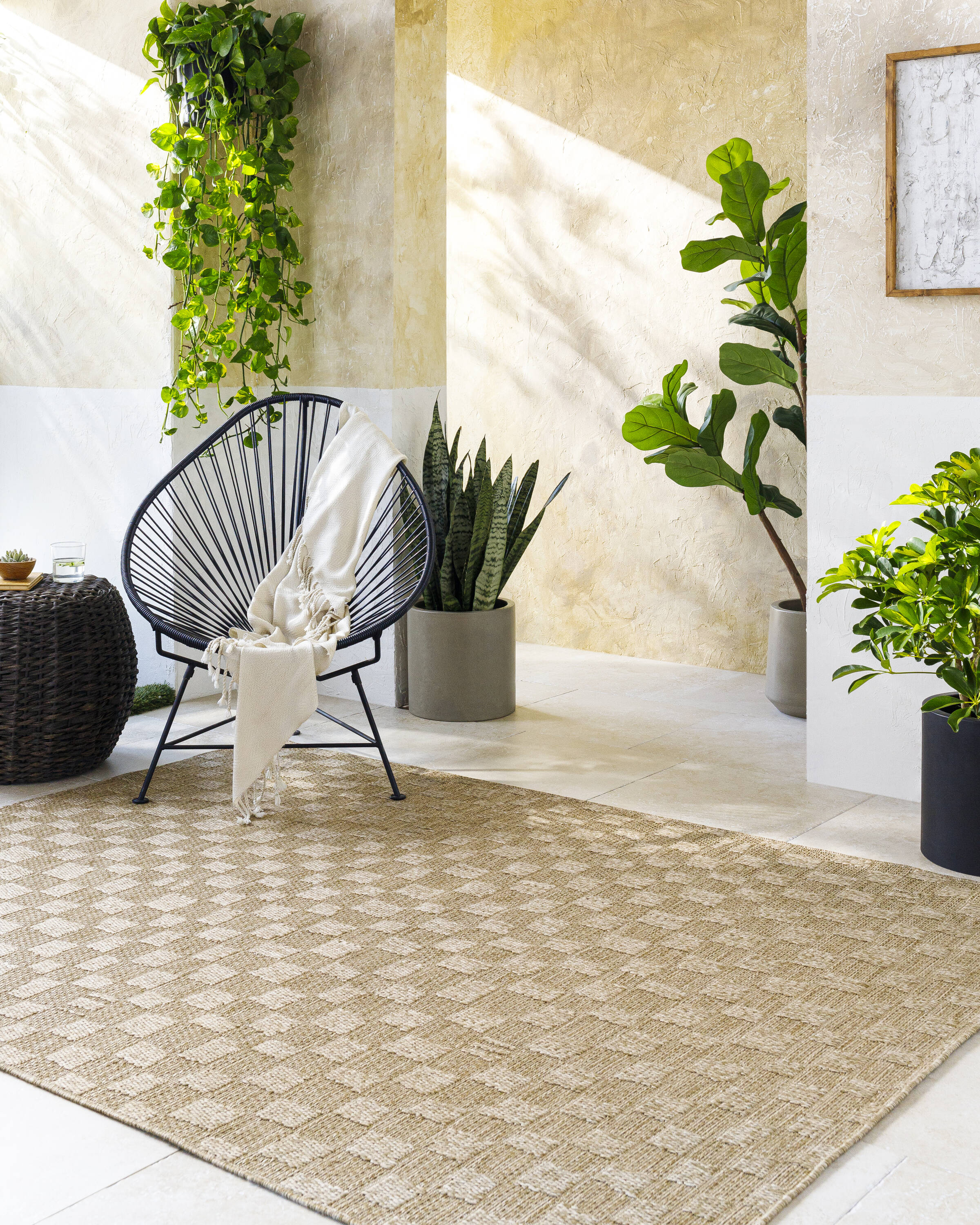 Livabliss SDR2315-679 Sandra 7 x 9 (ft) Polypropylene Prairie Dust Rectangular Indoor/Outdoor Geometric Farmhouse/Cottage Area rug