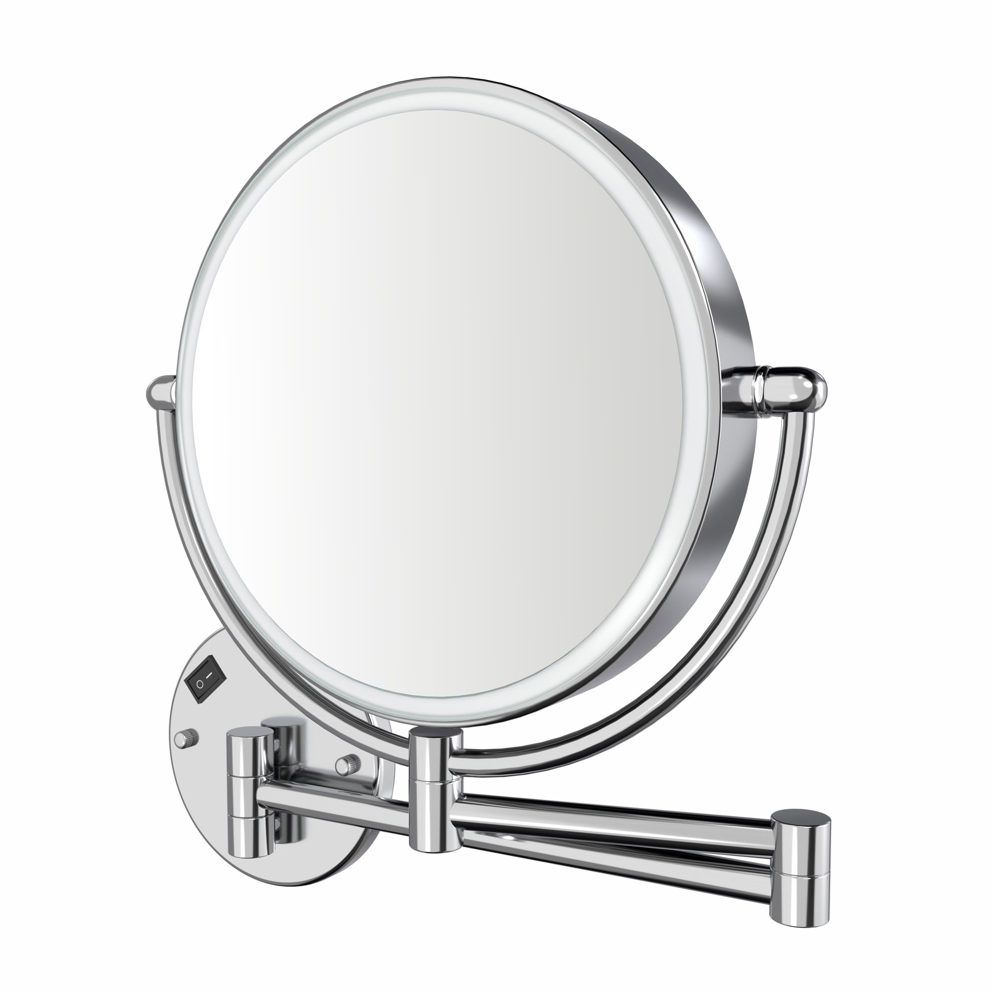 Whitehaus Collection Round Wall Mount Dual Led 7X Magnified Mirror
