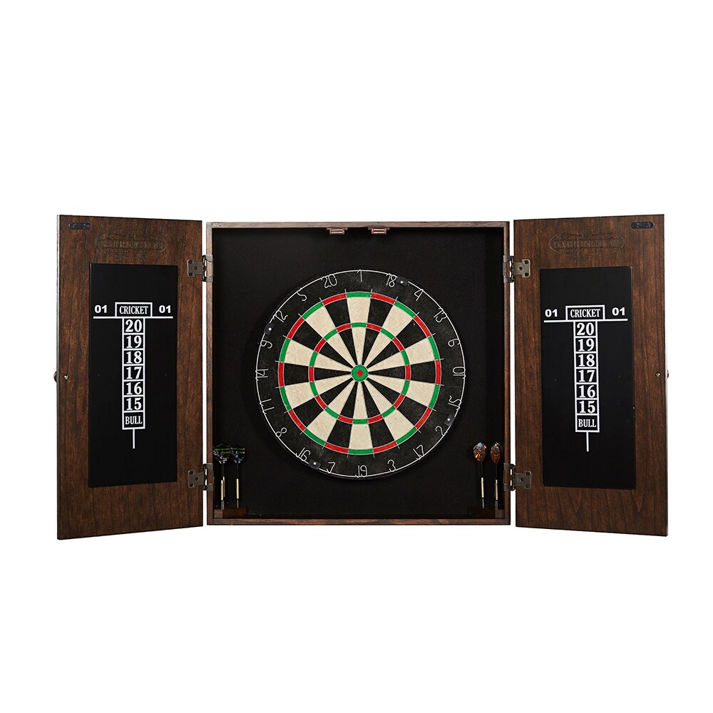 MD Sports Game Room, Darts 5-in Brown Composite Dartboard Cabinet with  Dartboard