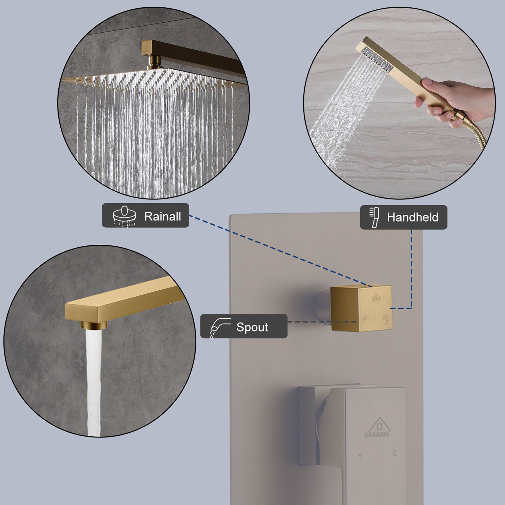 CASAINC CASA03MB-12 Showerhead-Bar-Panels - View #5