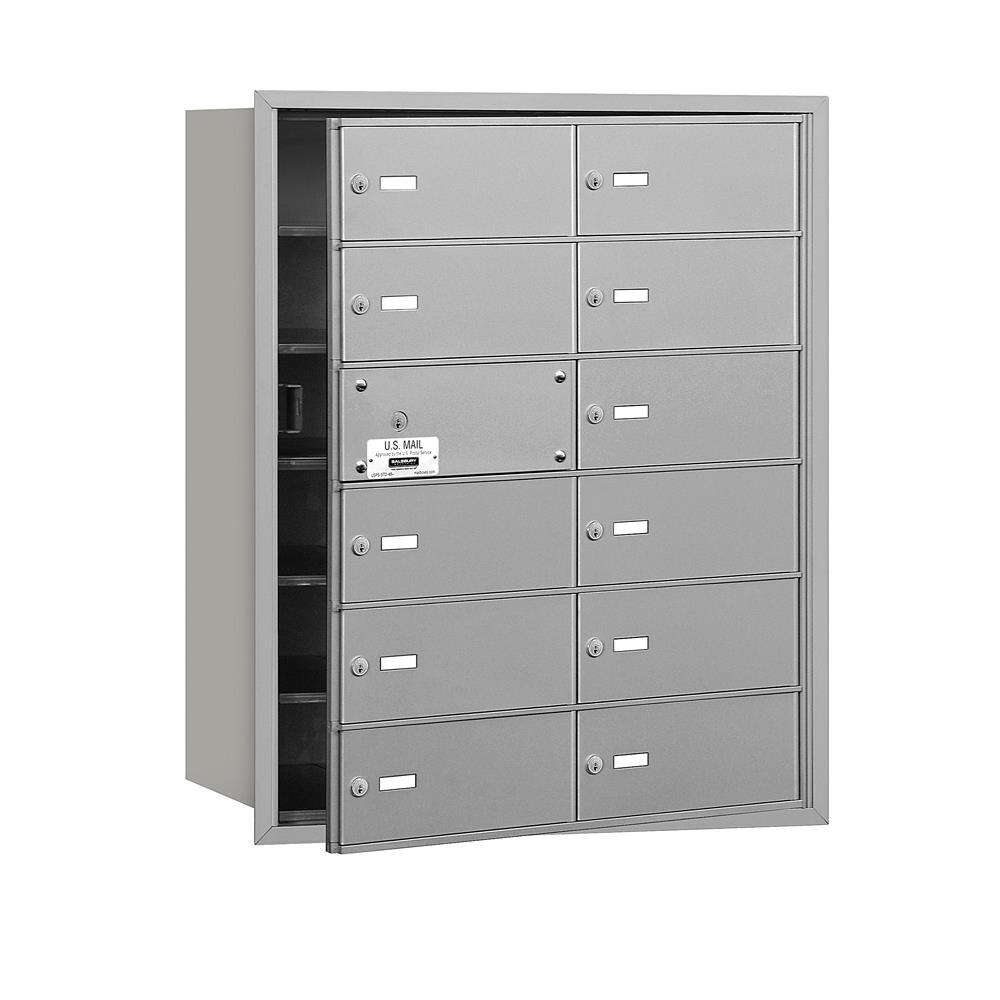 SALSBURY INDUSTRIES 3612AFU Recessed Mount Gray Metal Extra Large Lockable Cluster Mailbox