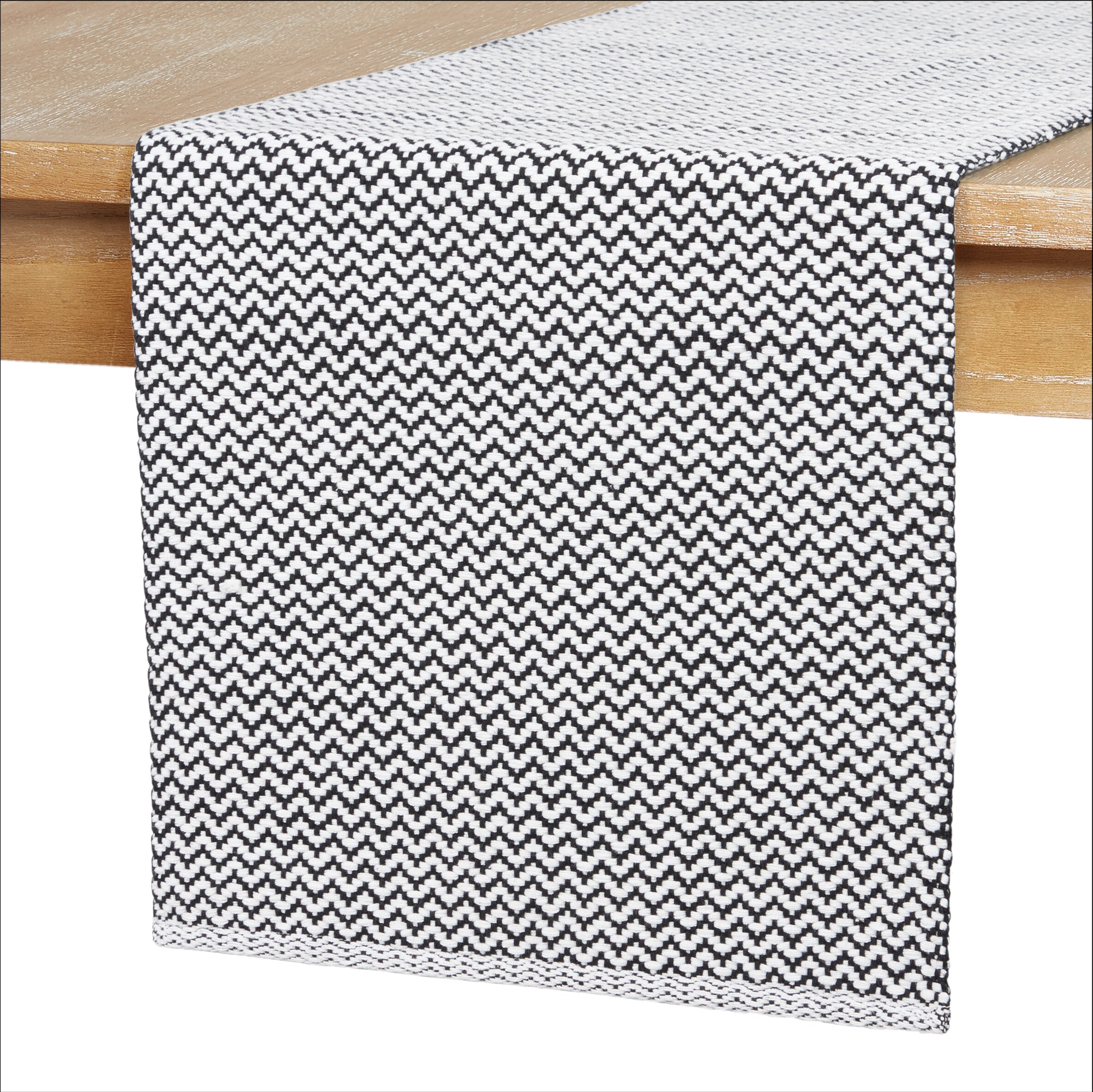 allen + roth HRNGBN-492 4-Pack Black and White Polyester Rectangle Table Runner