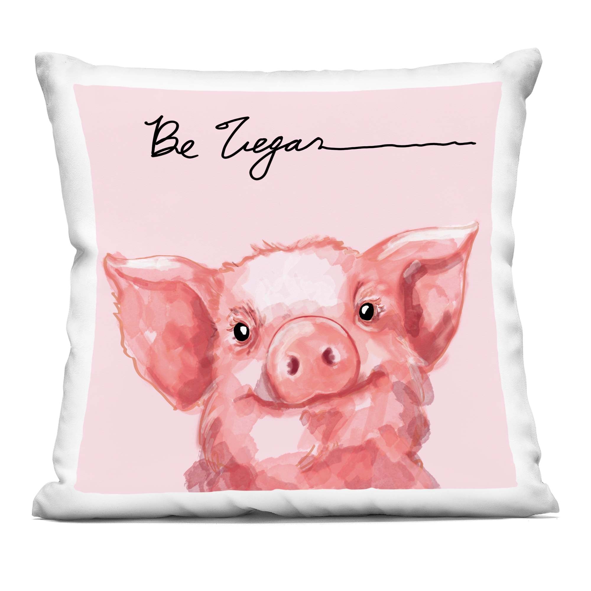 Stupell Industries  Be Vegan Cute Pig Decorative Printed Pillow Design by Stella Chang