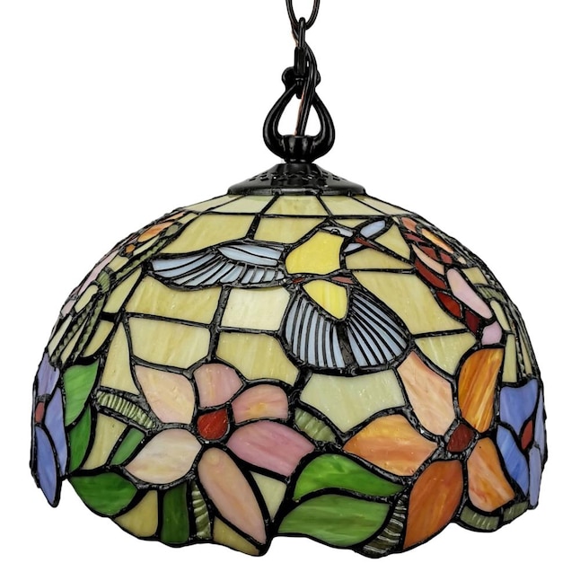 Amora Lighting Multi Tiffany Stained Glass Dome Pendant Light In The Department At Com - Stained Glass Dome Ceiling Light
