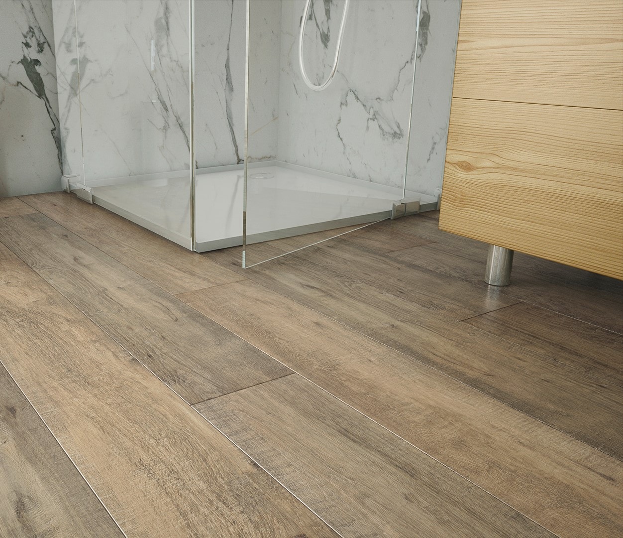 allen roth Urbanite Oak 8-mm T x 8-in W x 50-in L Water Resistant Wood  Plank Laminate Flooring (23.92-sq ft) in the Laminate Flooring department  at