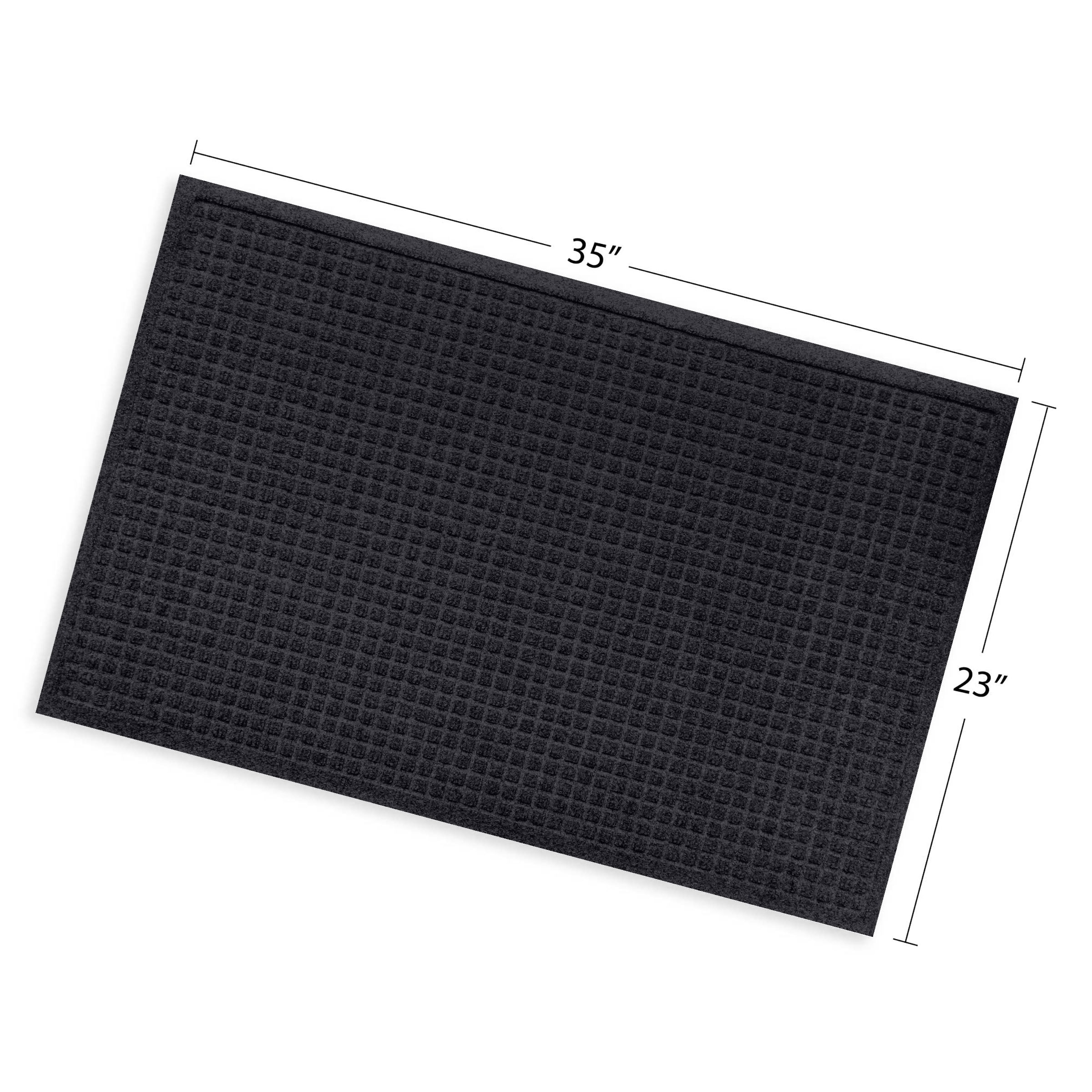 Eco-Friendly Squares Outdoor Doormat in Charcoal, 35x23"