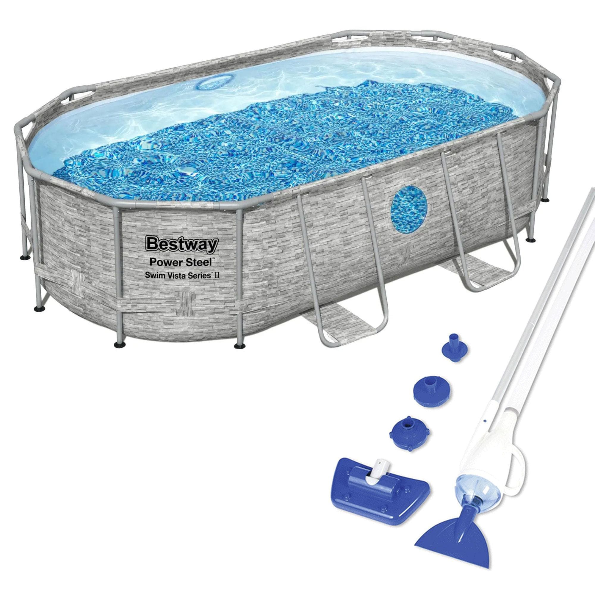 Bestway 14-ft the Ladder Pools with Above-Ground Pool and x at Cloth,Pool 8-ft 39.5-in x Cover Filter Pump,Ground Metal department in Above-Ground Oval Frame