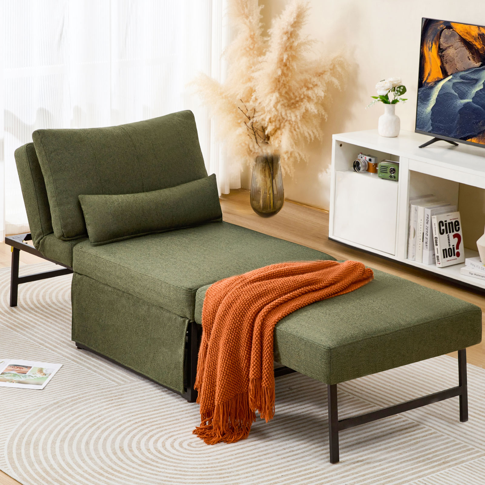 CESICIA 6008GN Modern Green Sleeper Chair