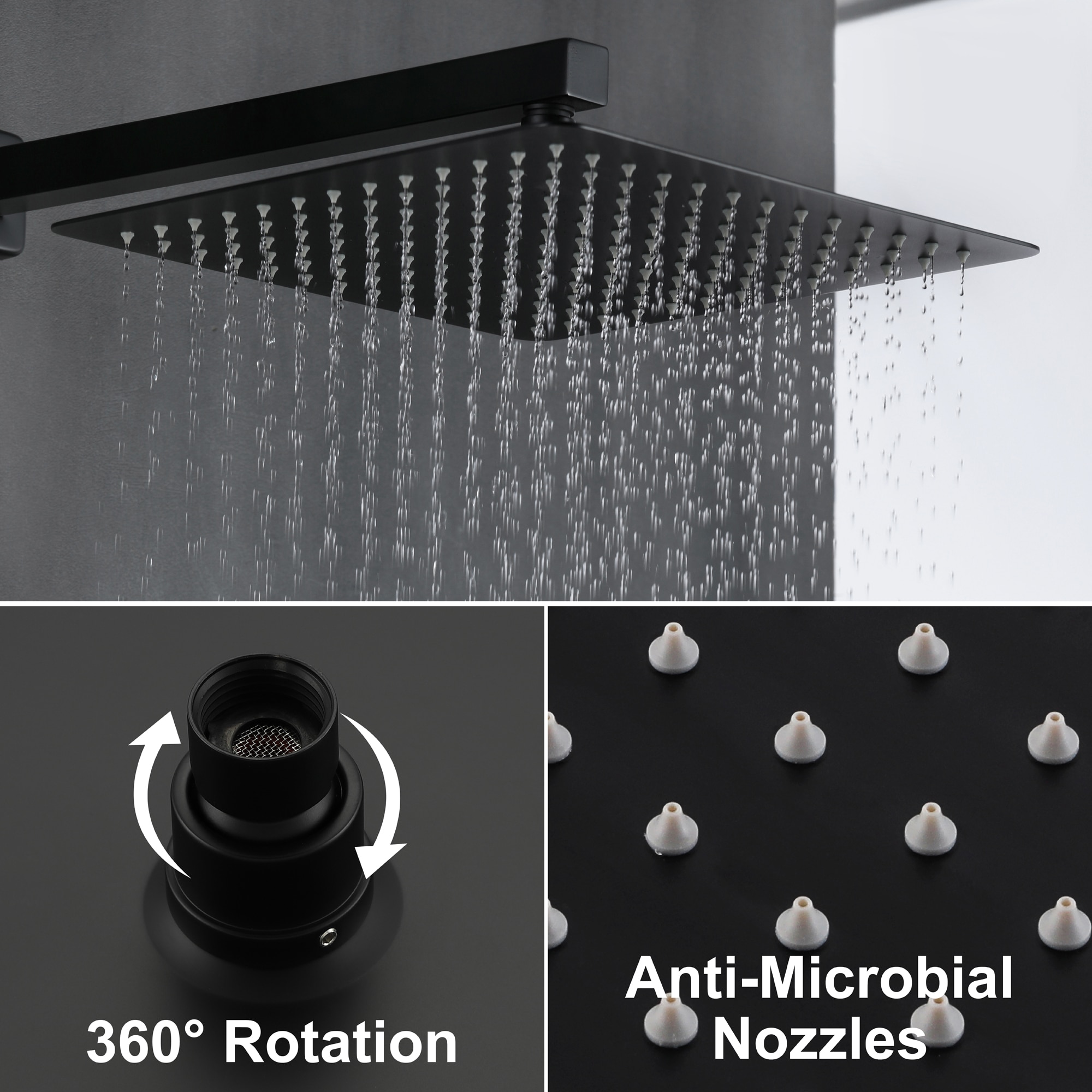 WELLFOR SPA-88018B-12 Showerhead-Bar-Panels - View #3