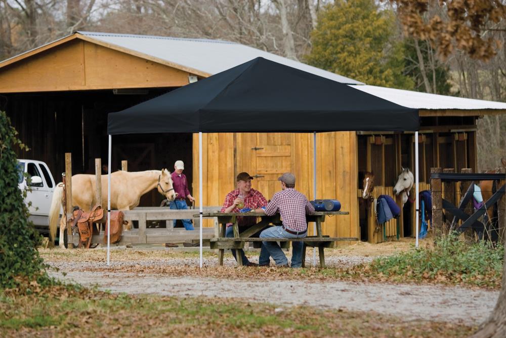 ShelterLogic 13.06-ft X 13.06-ft Square Black Pop-up Canopy At Lowes.com