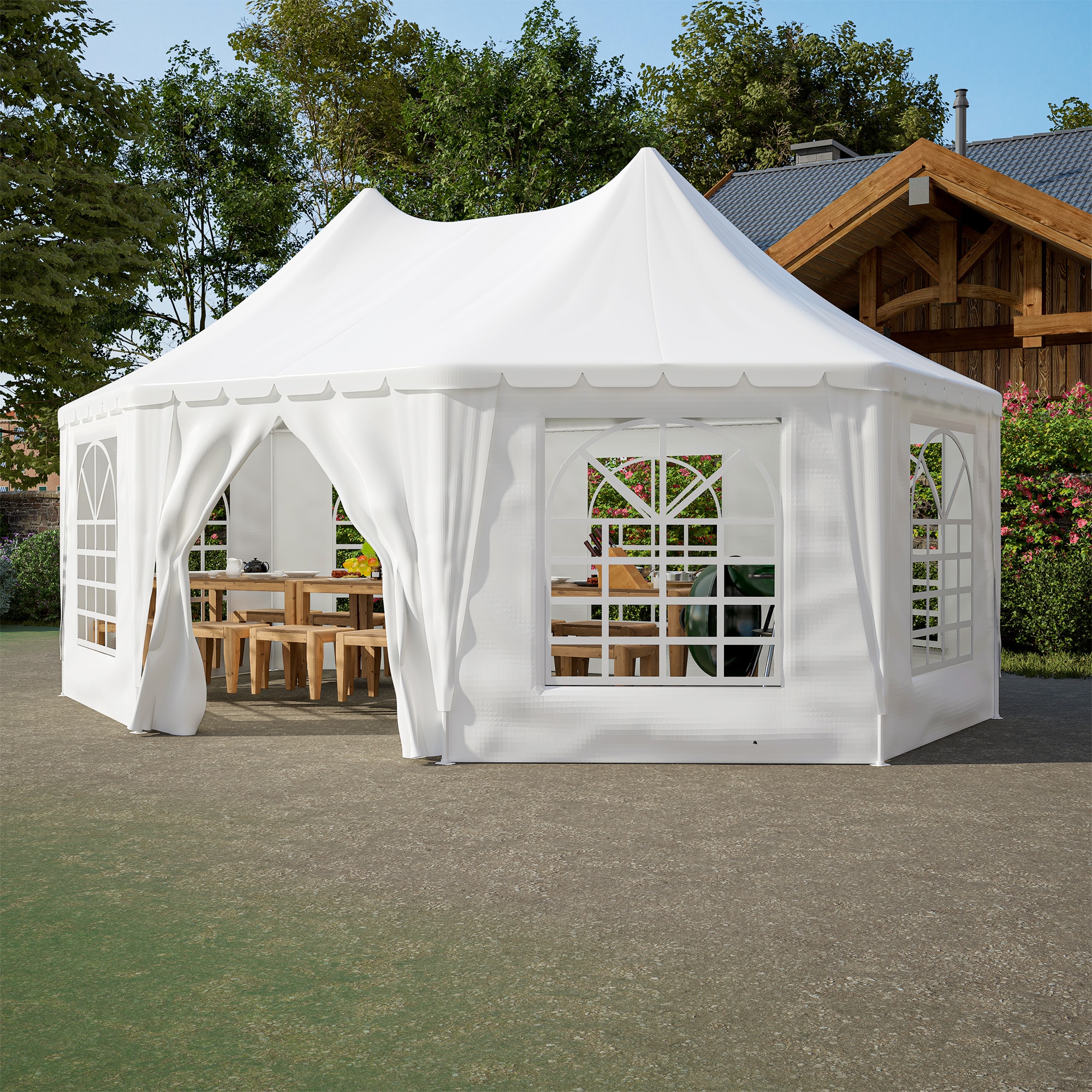GDFStudio 345473 Nashua Waterproof Event Tent-20X15 FT-White
