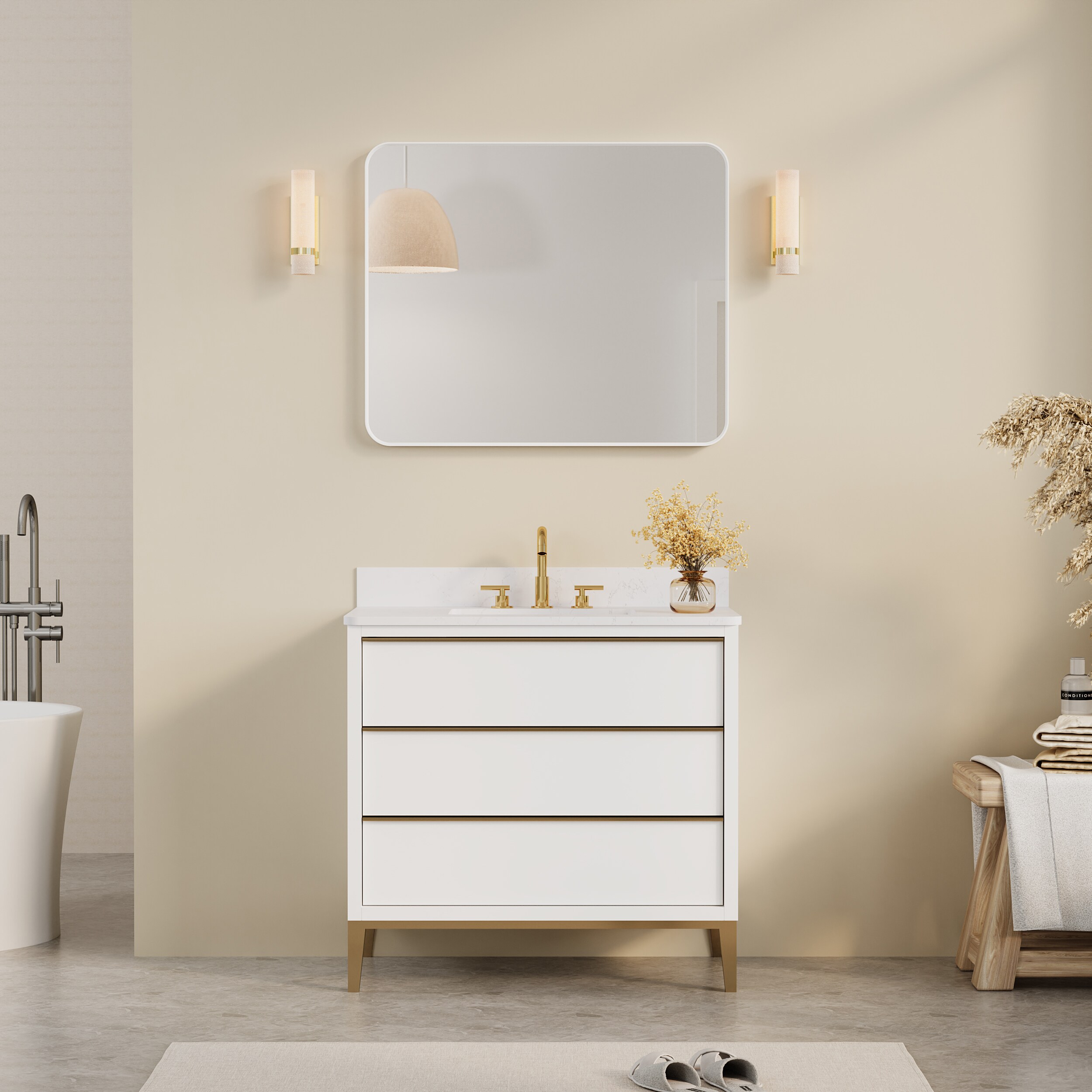 WELLFOR F1MR3036WT Framed-Bath-Mirrors - View #12