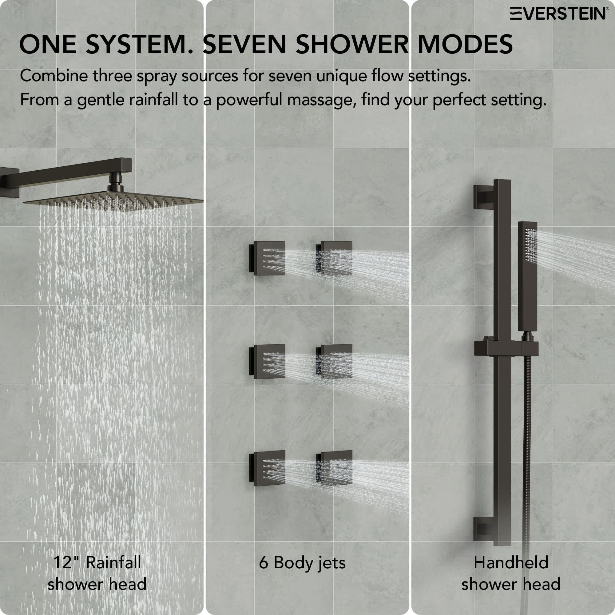 EVERSTEIN SFS-1016-BK12 Tub-Shower-Faucets - View #4