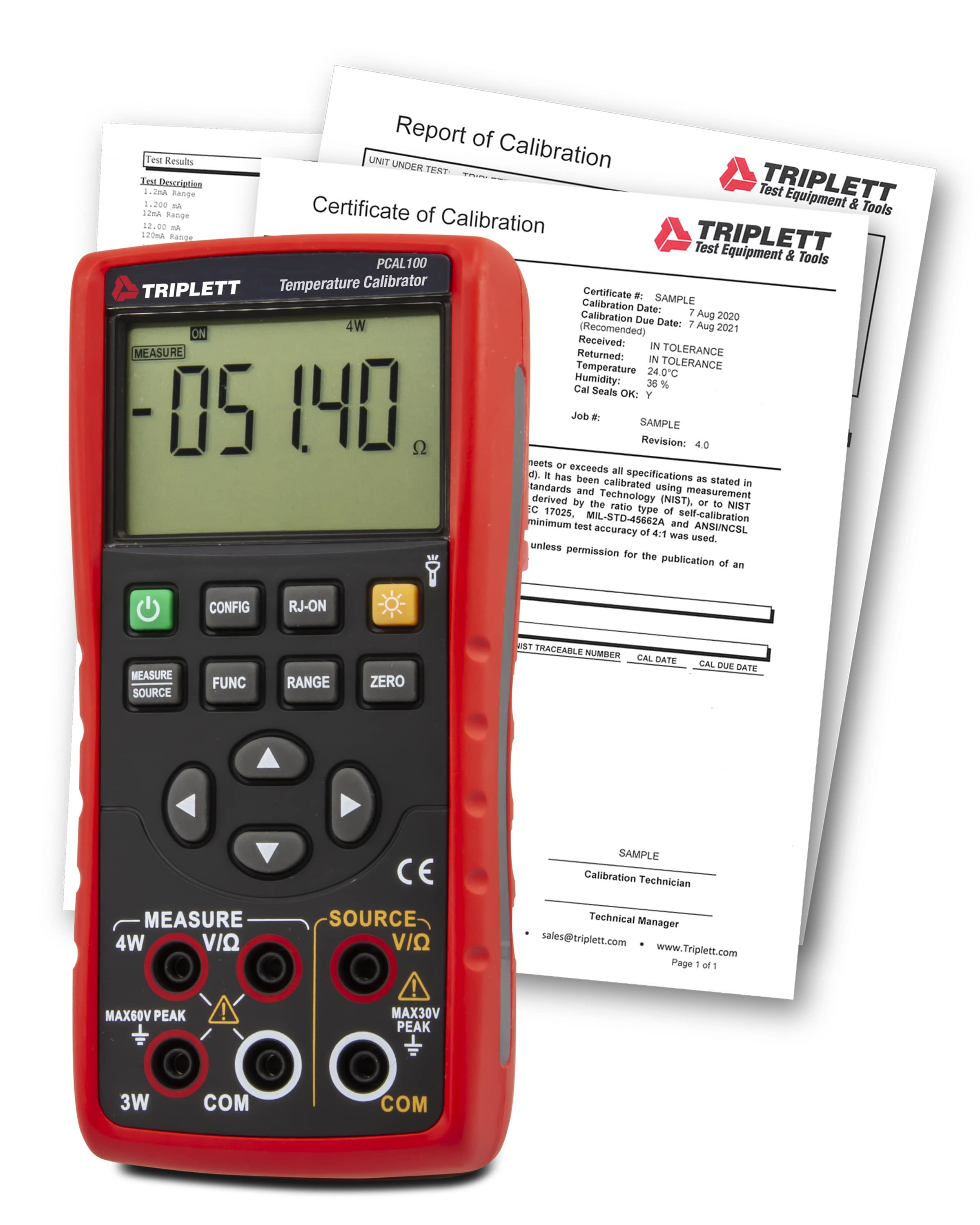 TRIPLETT PCAL100-NIST LCD Display Specialty meter