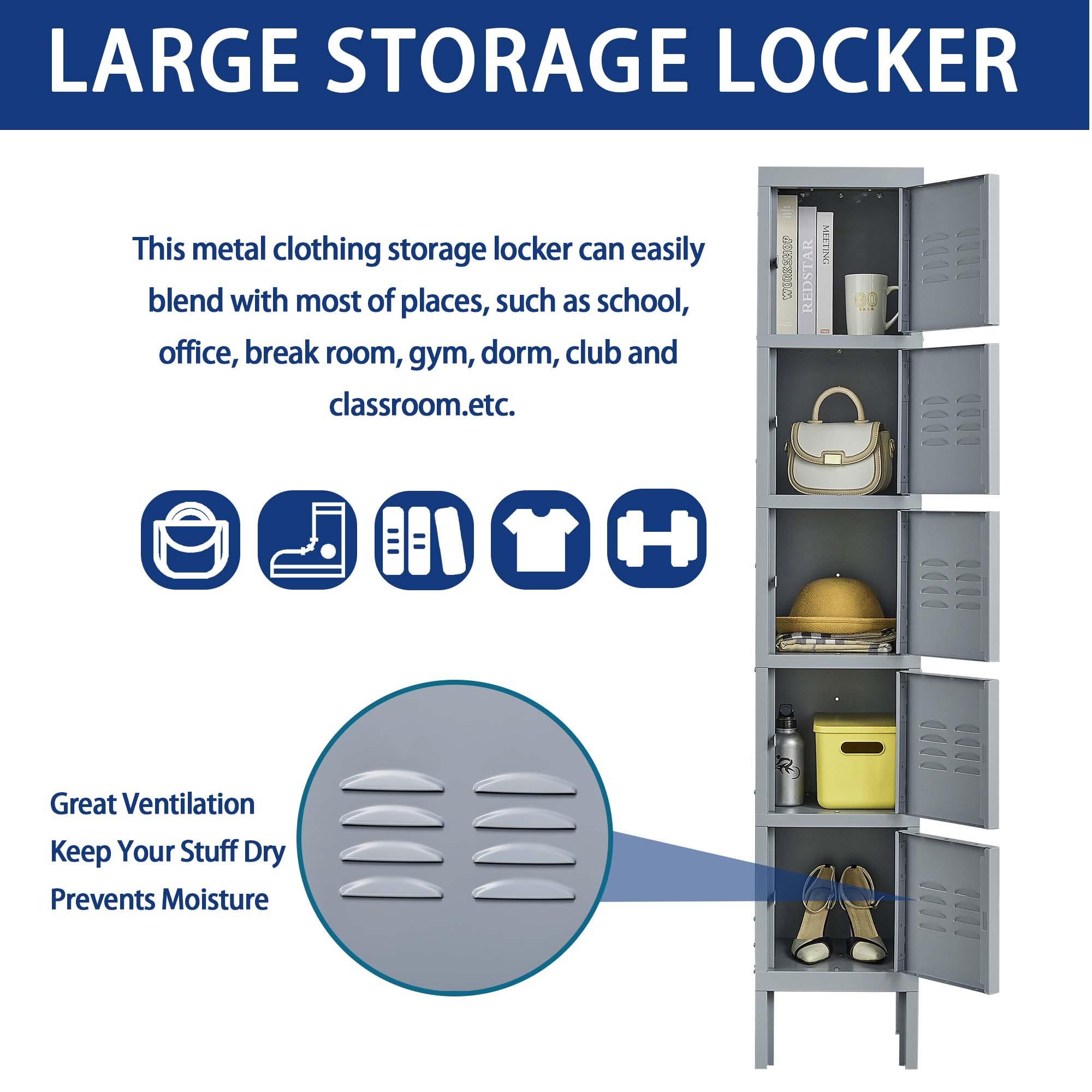 Kahomvis HIST-QPW2-2085 Storage-Lockers - View #5