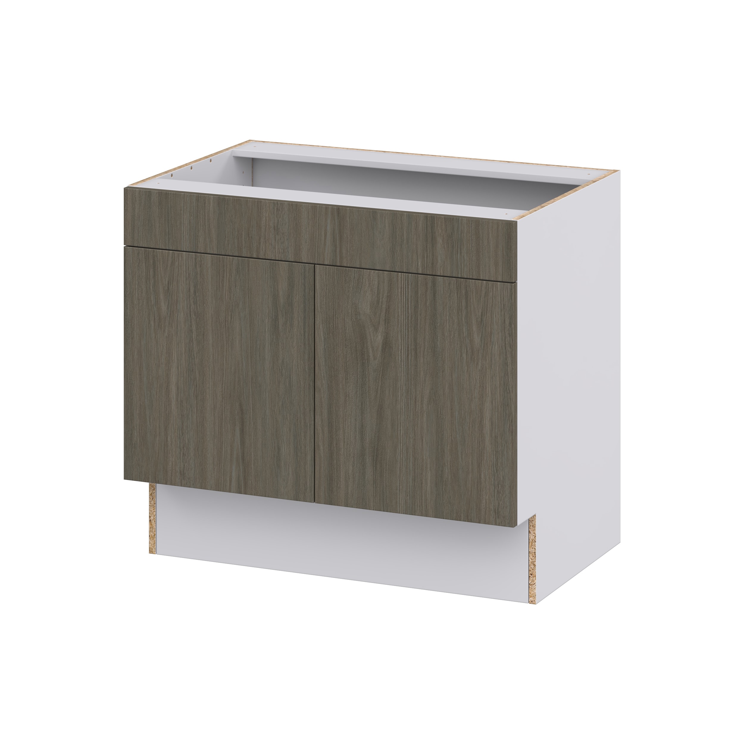 Hugo&Borg Lasalle 36-in W x 32.5-in H x 24-in D Bright White Slab Sink Base Fully Assembled Cabinet (Flat Panel Slab Style)