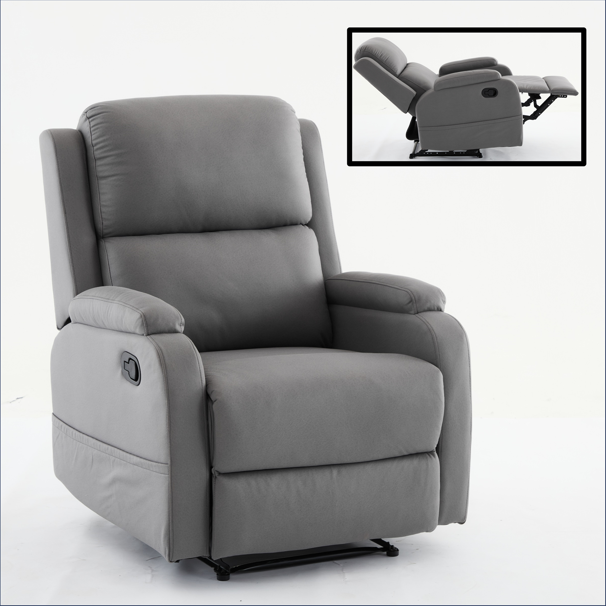 Sumyeg EZ-WF6902 Gray Microfiber Upholstered Recliner
