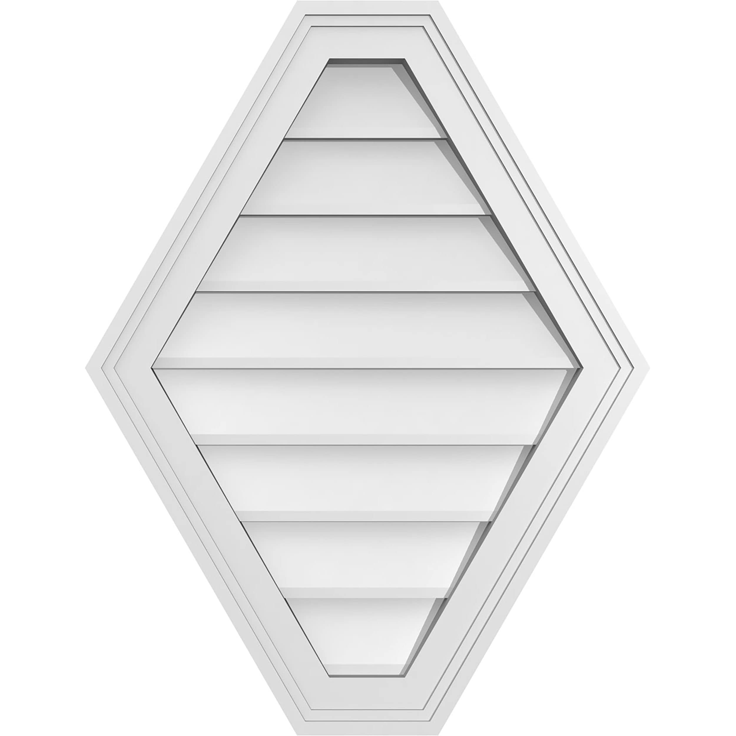 Ekena Millwork GVPHP20X2602SN 20-Inches x 26-Inches Off-white Peaked PVC Gable Louver Vent