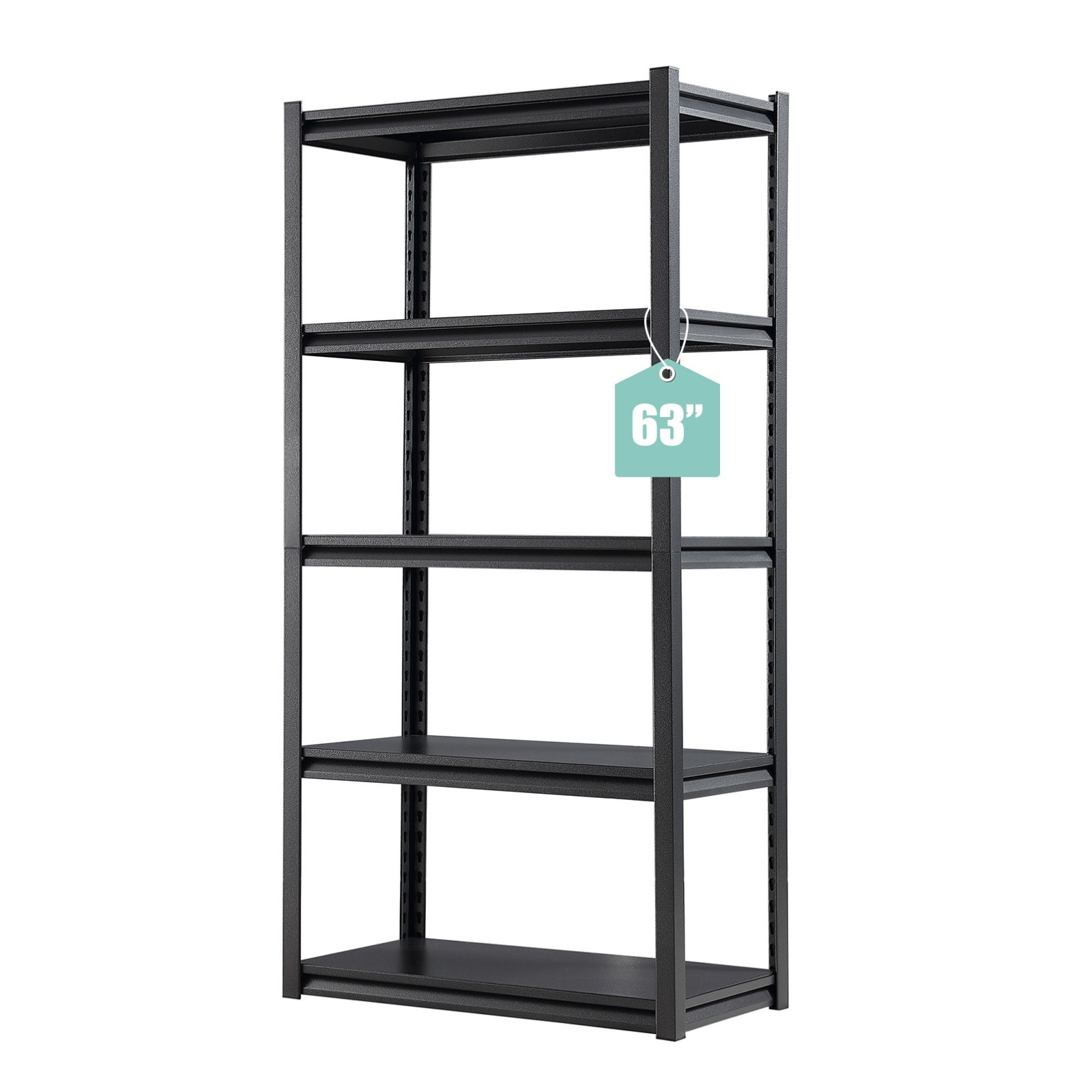 Siavonce XH44632 5 -Tier Heavy Duty Black Metal Utility shelving unit ( 31.5-in W x 15.7-in D x 63-in H )