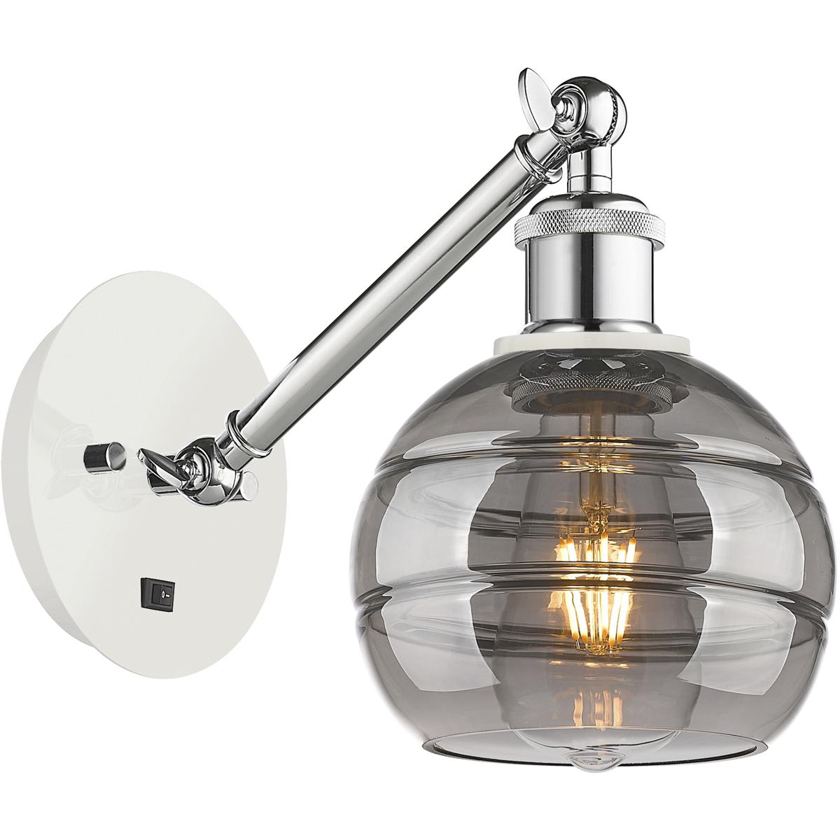 317-1W-WPC-G556-6SM Ballston Rochester Wall Sconce White Polished Chrome