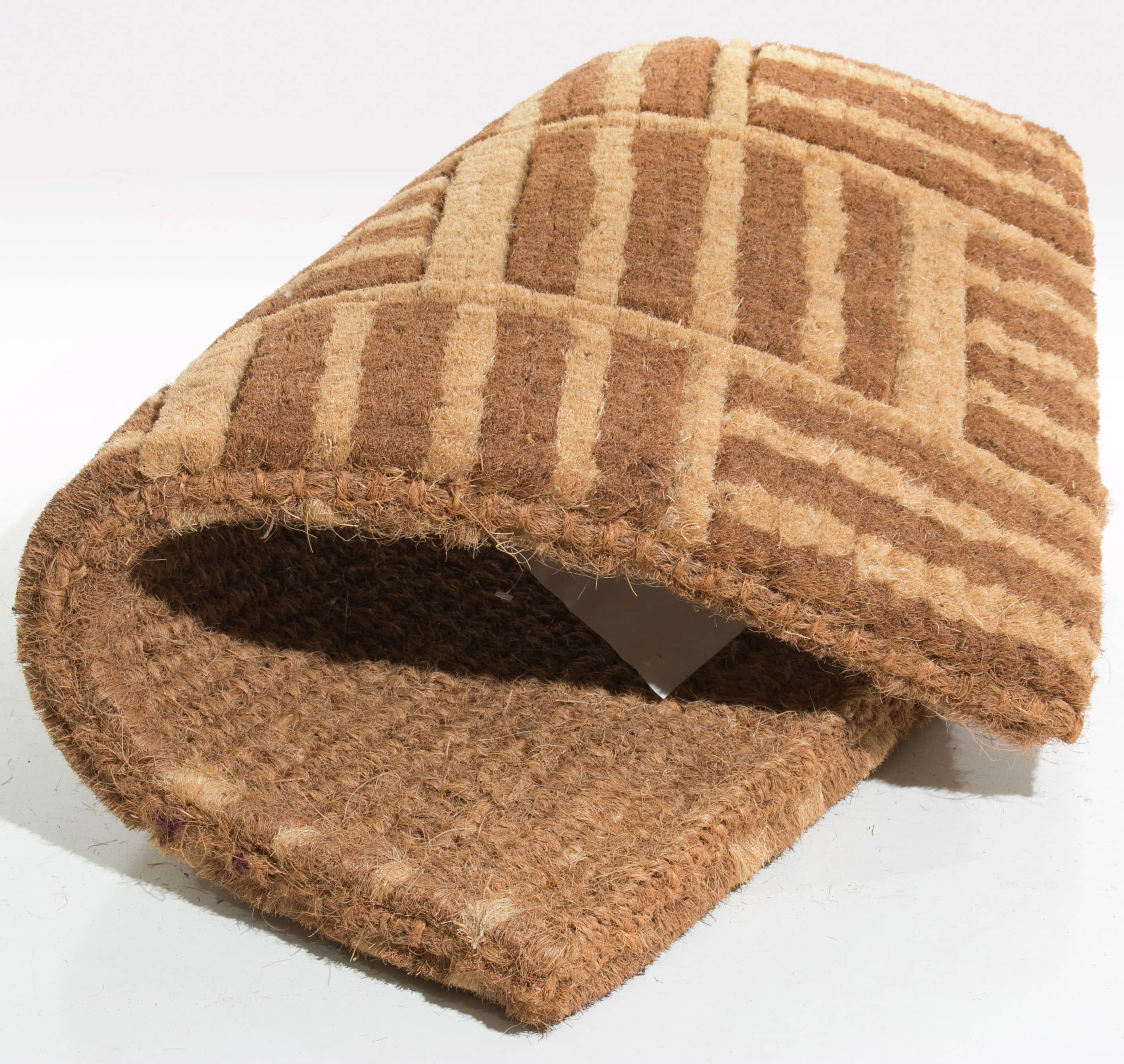 Brown and Beige Coir Outdoor Rectangular Doormat 18x30x1.5"