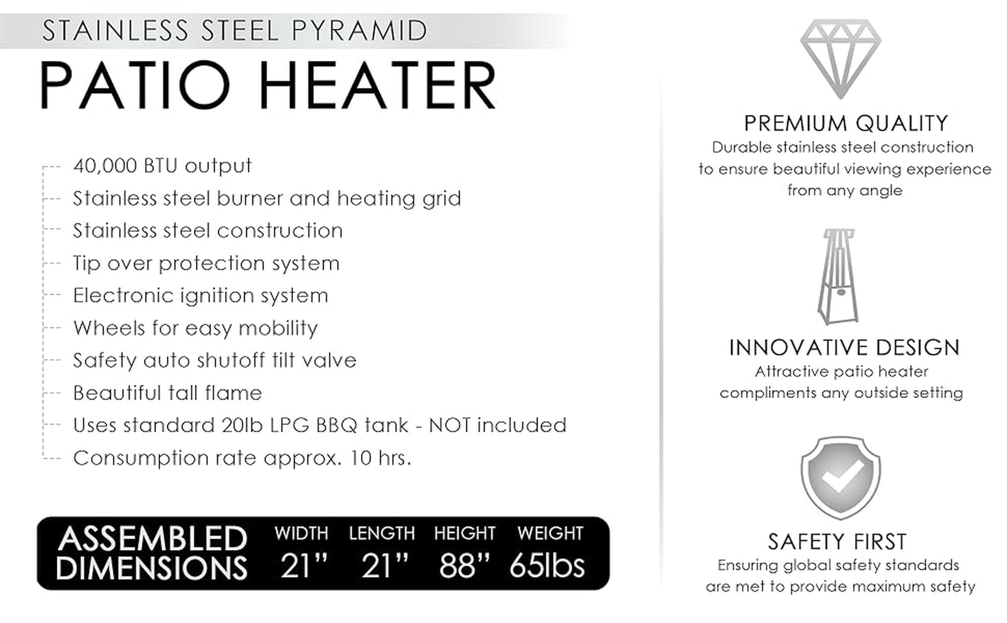 Fire Sense 60523 Outdoor-Gas-Patio-Heaters - View #8
