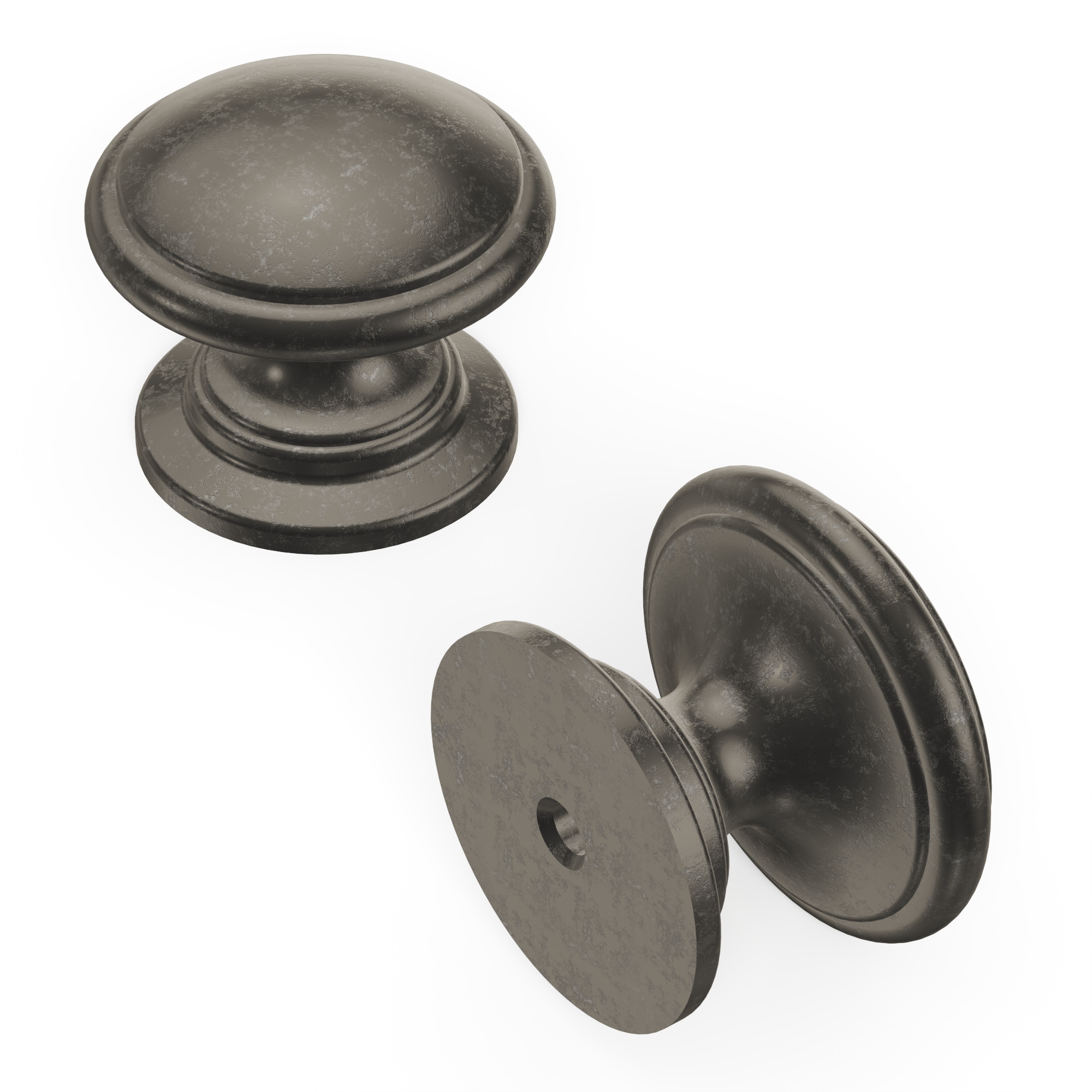 Hickory Hardware P3053-BNV-10B Williamsburg 1-1/4-in Black Nickel Vibed Mushroom Farmhouse Cabinet Knob 10 -Pack