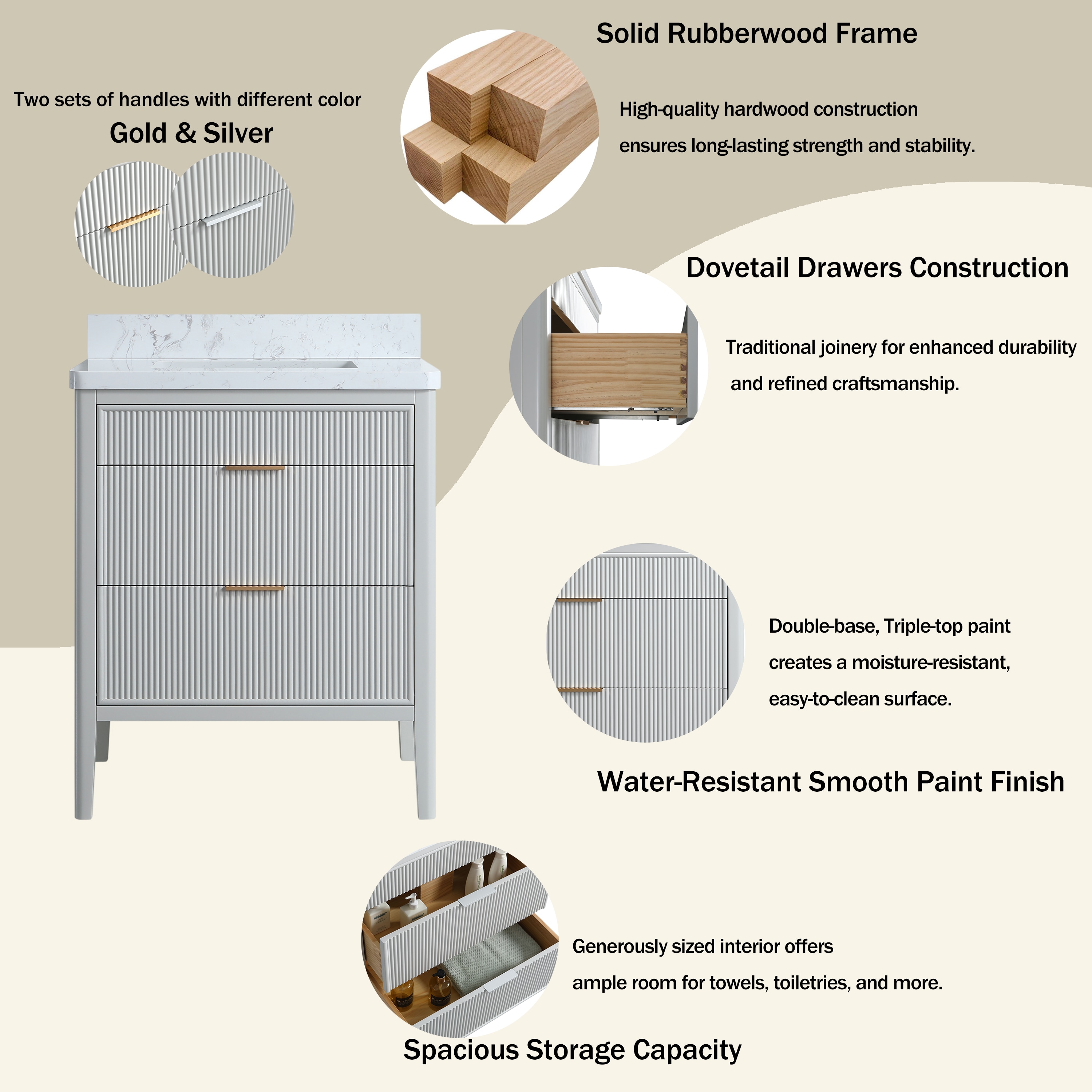 WELLFOR WA-8848-DH Bath-Vanity-Combo - View #8