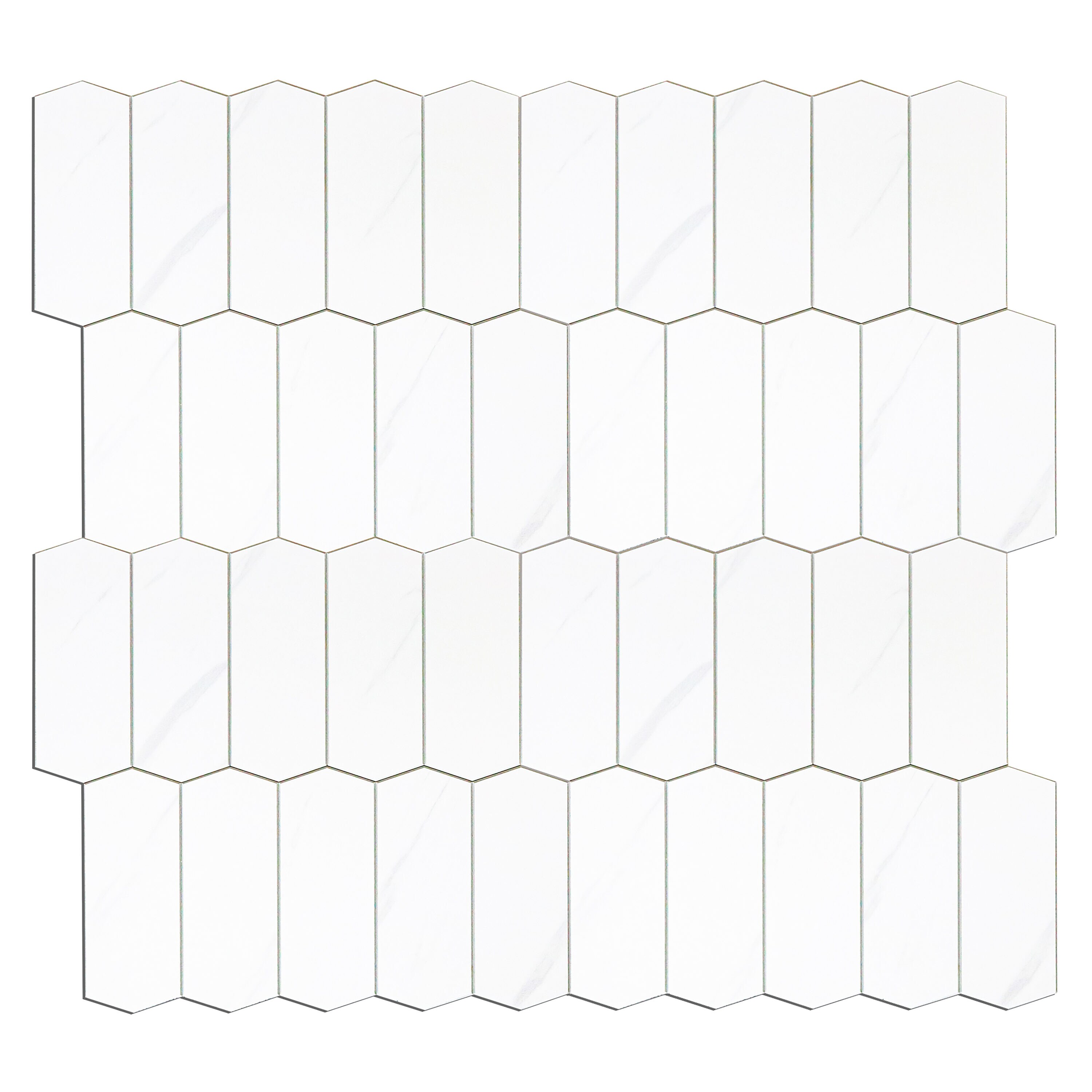 Calacatta White Stone Composite Peel and Stick Backsplash Tiles