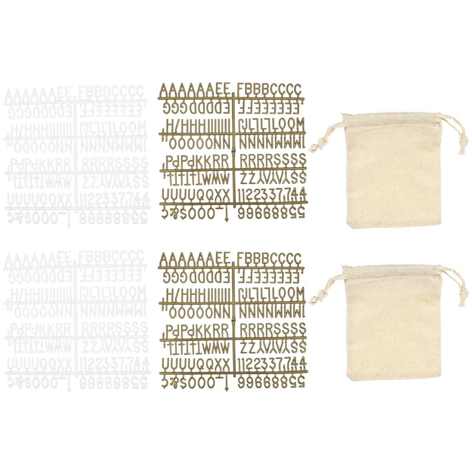 PATIKIL 588pcs Plastic Letters Set for Felt Letter Board White/Bronze ...