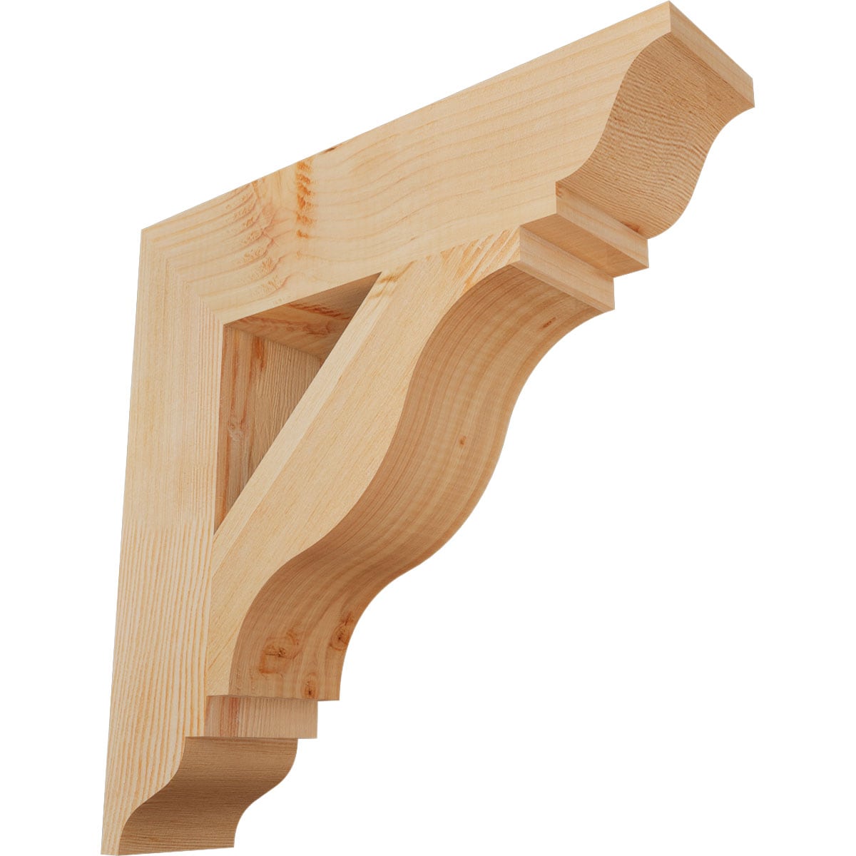 Ekena Millwork BKT04X18X18FST01SDF Funston traditional smooth 3-1/2-in x 18-in x 18-in Douglas fir Brown Wood Standard bracket