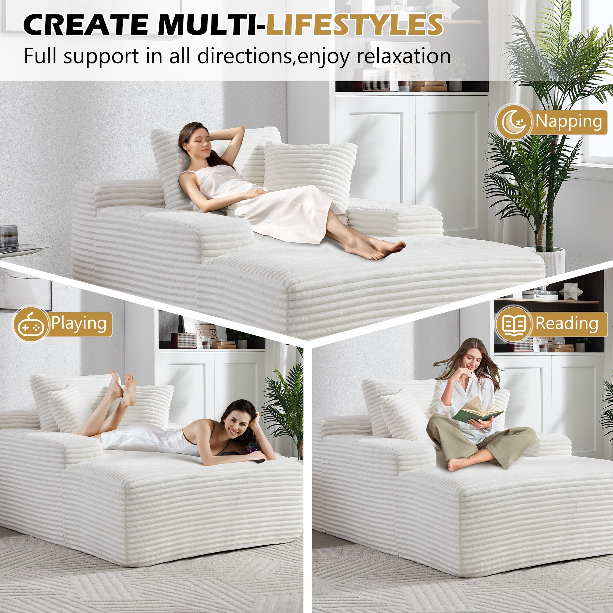Hrinhom HC-D2041-WHITE Chaises-Settees - View #7