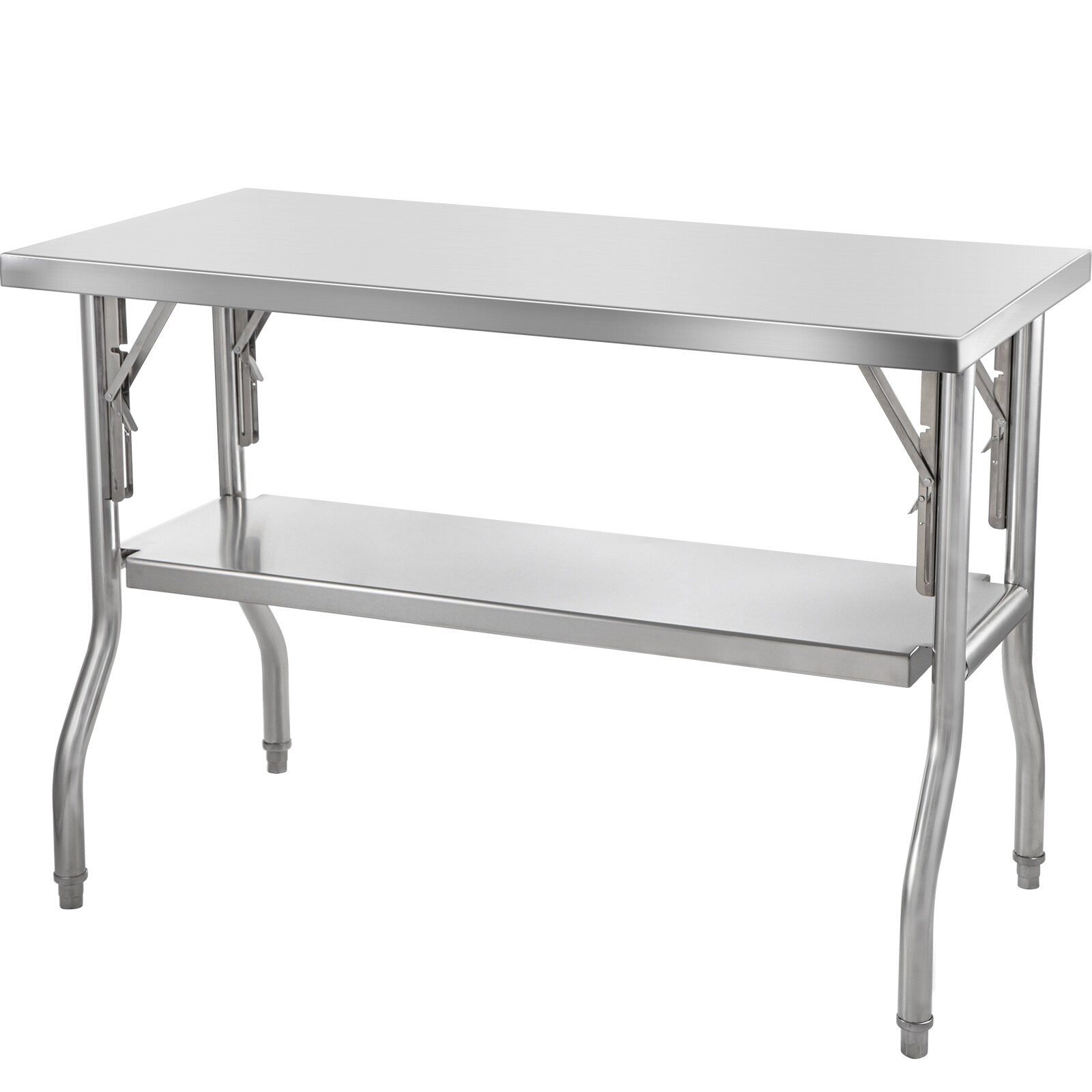 GIVIMO 48-in x 24-in Folding Stainless Steel Prep Table 300-lb Capacity ...
