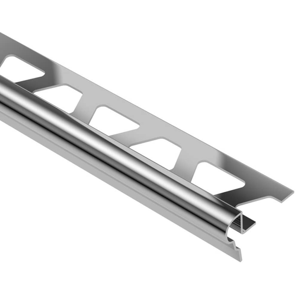 Schluter Systems FL90E Trep-FL 0.344-in W x 98.5-in L Stainless steel Steel Stair nose Tile Edge Trim