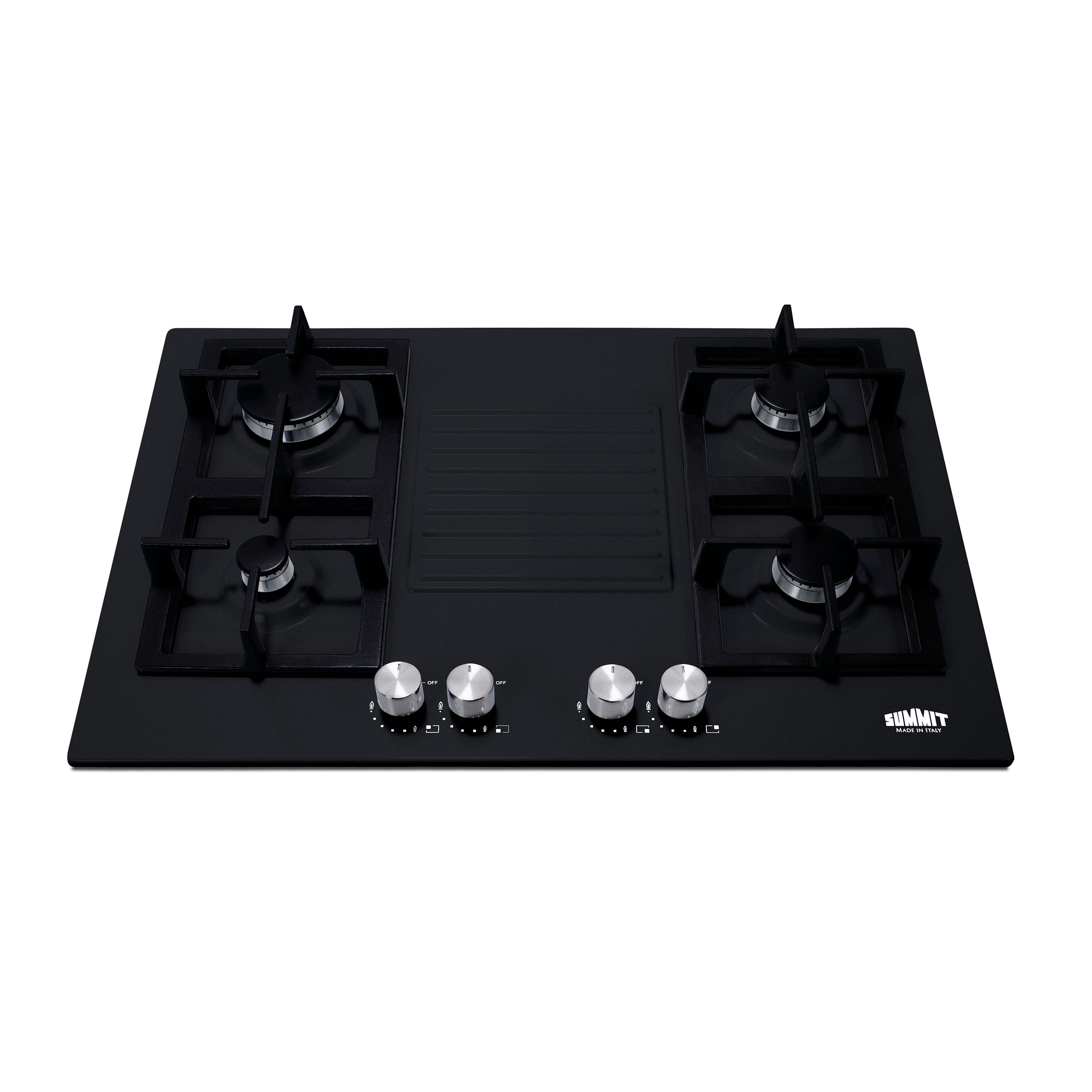 Summit Appliance 30in 4 Burners Black Gas Cooktop in the Gas Cooktops