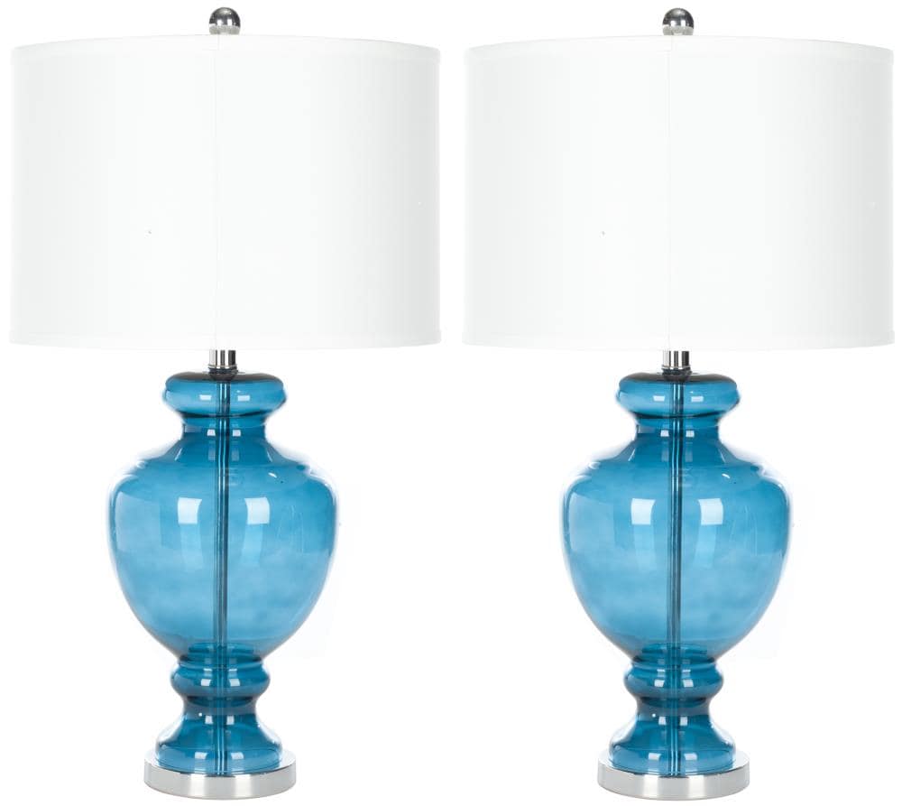 Safavieh LIT4052A-SET2 Morocco Modern/contemporary Medium base (E-26) Lamp Set with Off-white Shades
