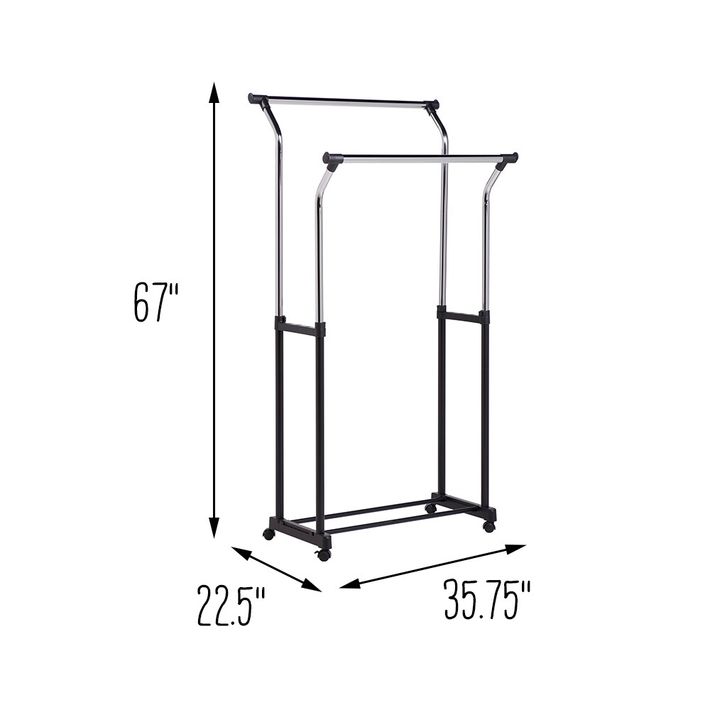 Chrome Heavy-Duty Double Hanging Garment Rack